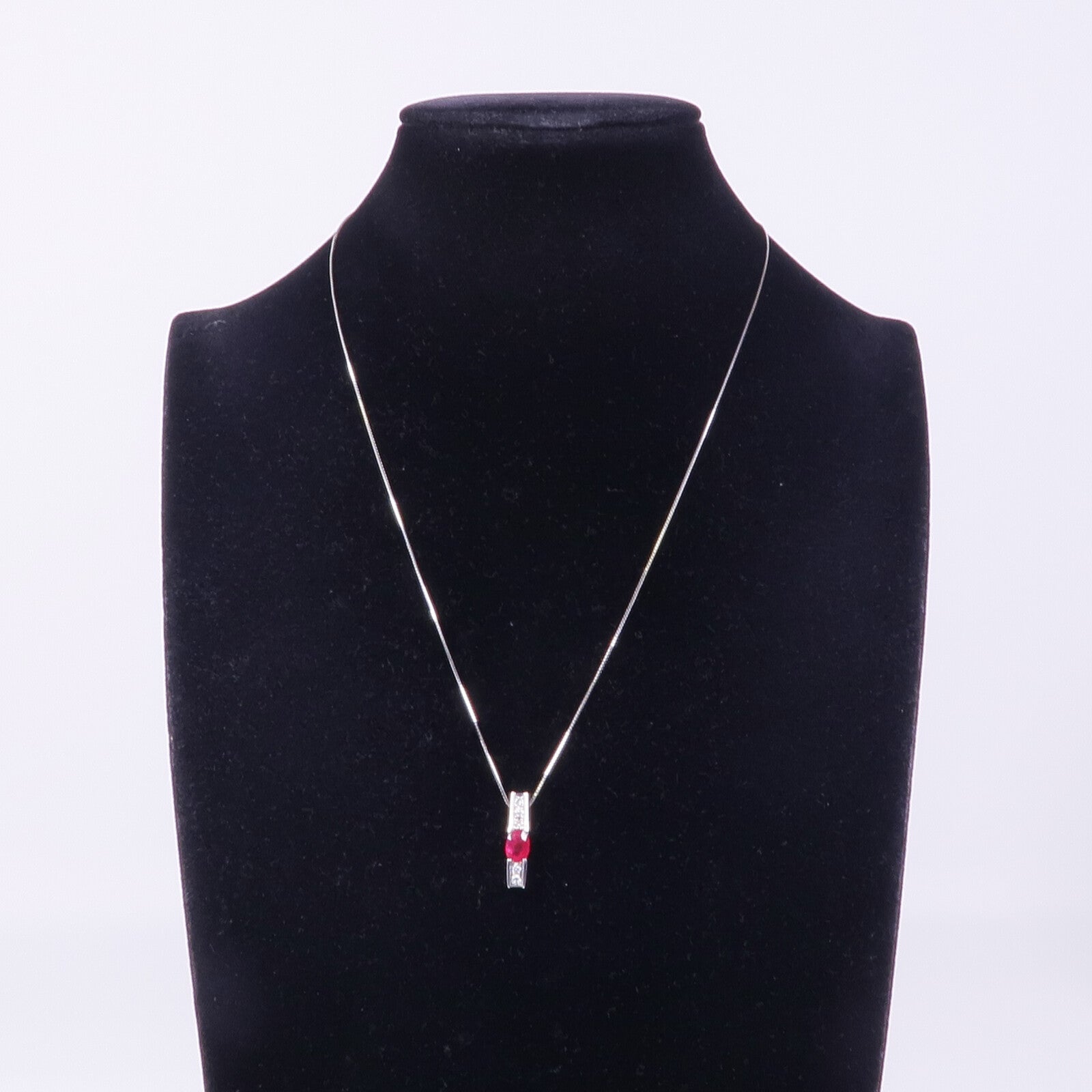 JEWELRY 18K白金Ruby Diamond Necklace紅寶石/鑽石項鍊
