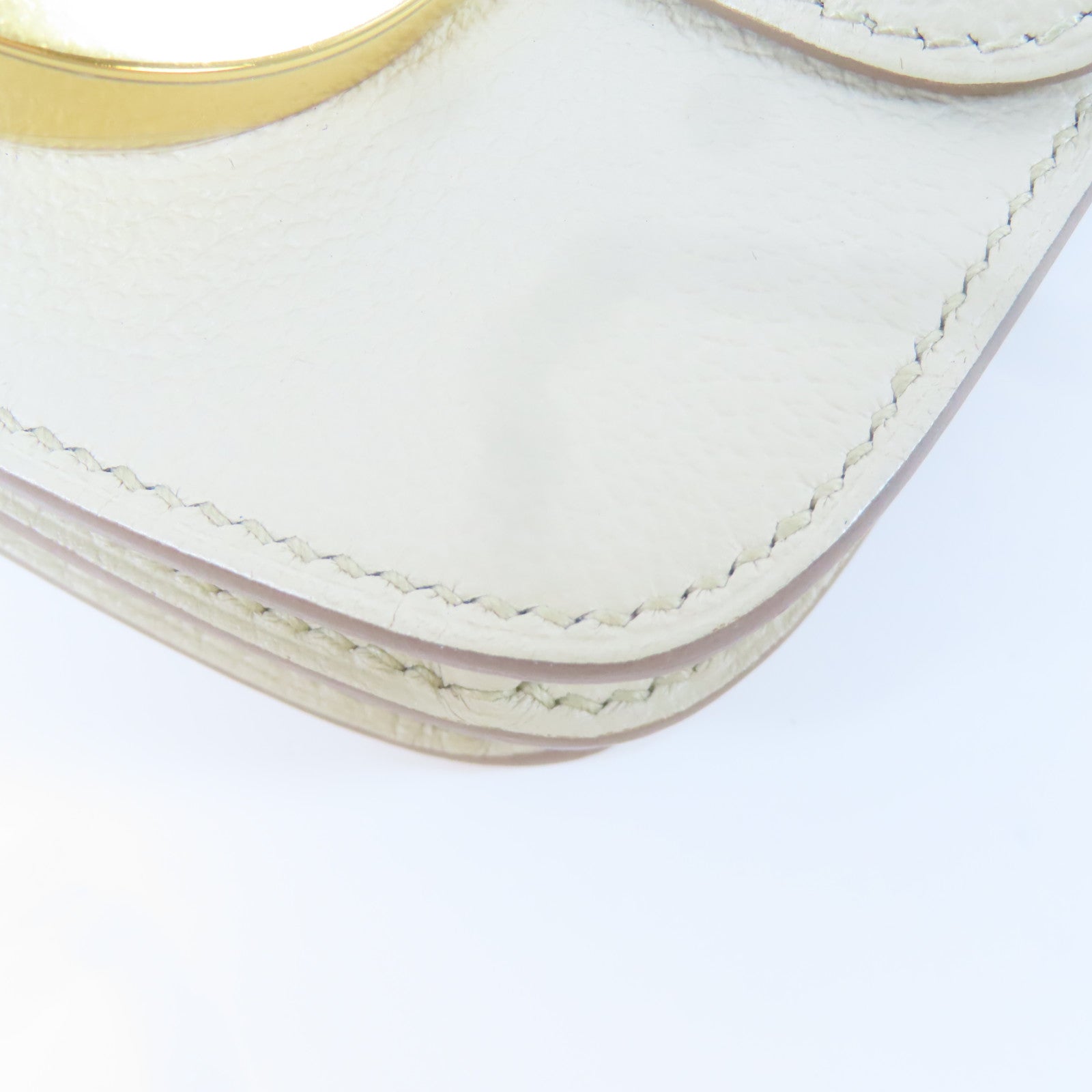 HERMES Evercolor皮革2002 Slim金扣手拿包Beton灰色