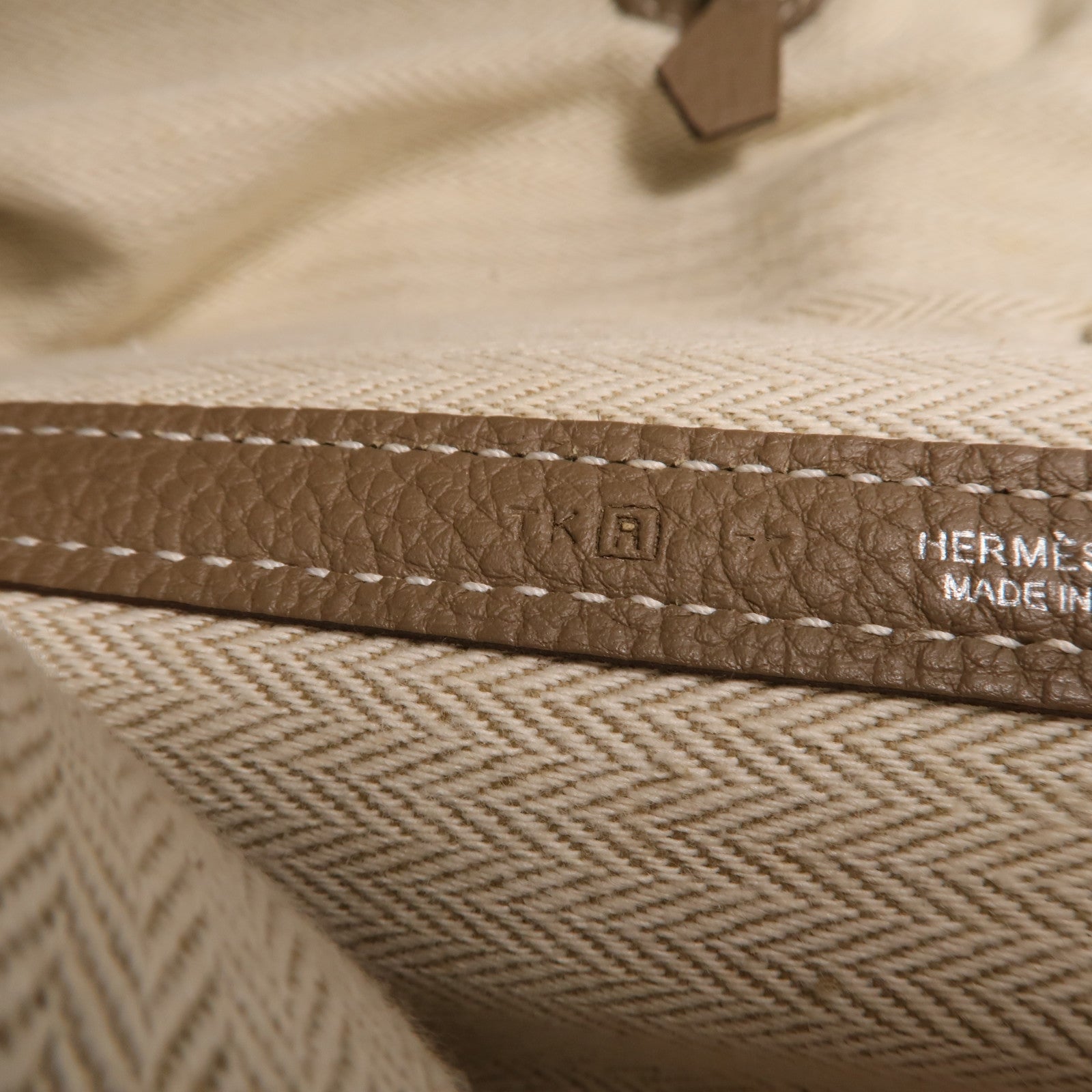 HERMES Negonda皮革Garden Party PM手挽袋Etoupe