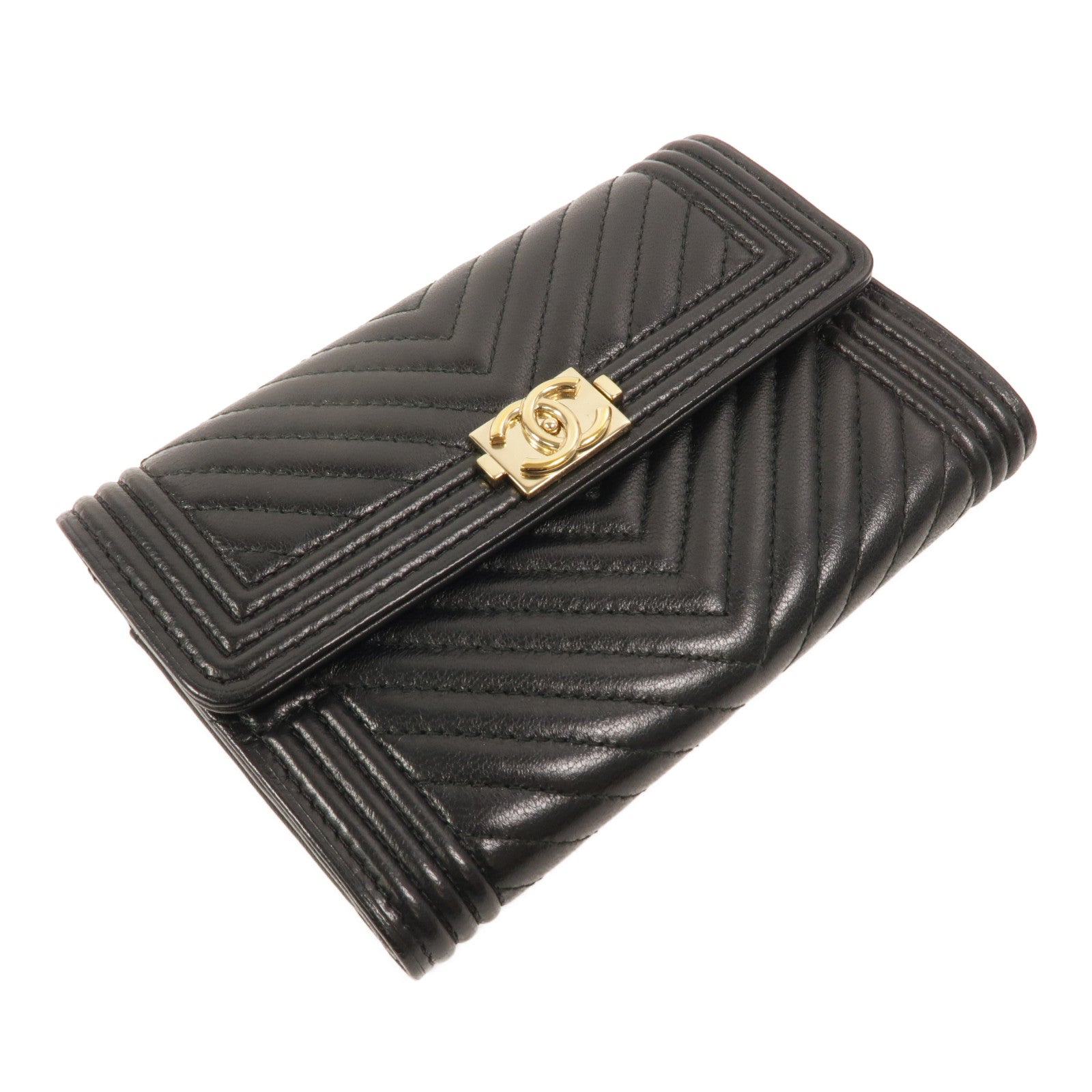 CHANEL 羊皮皮革Boy Chanel Wallet長錢包