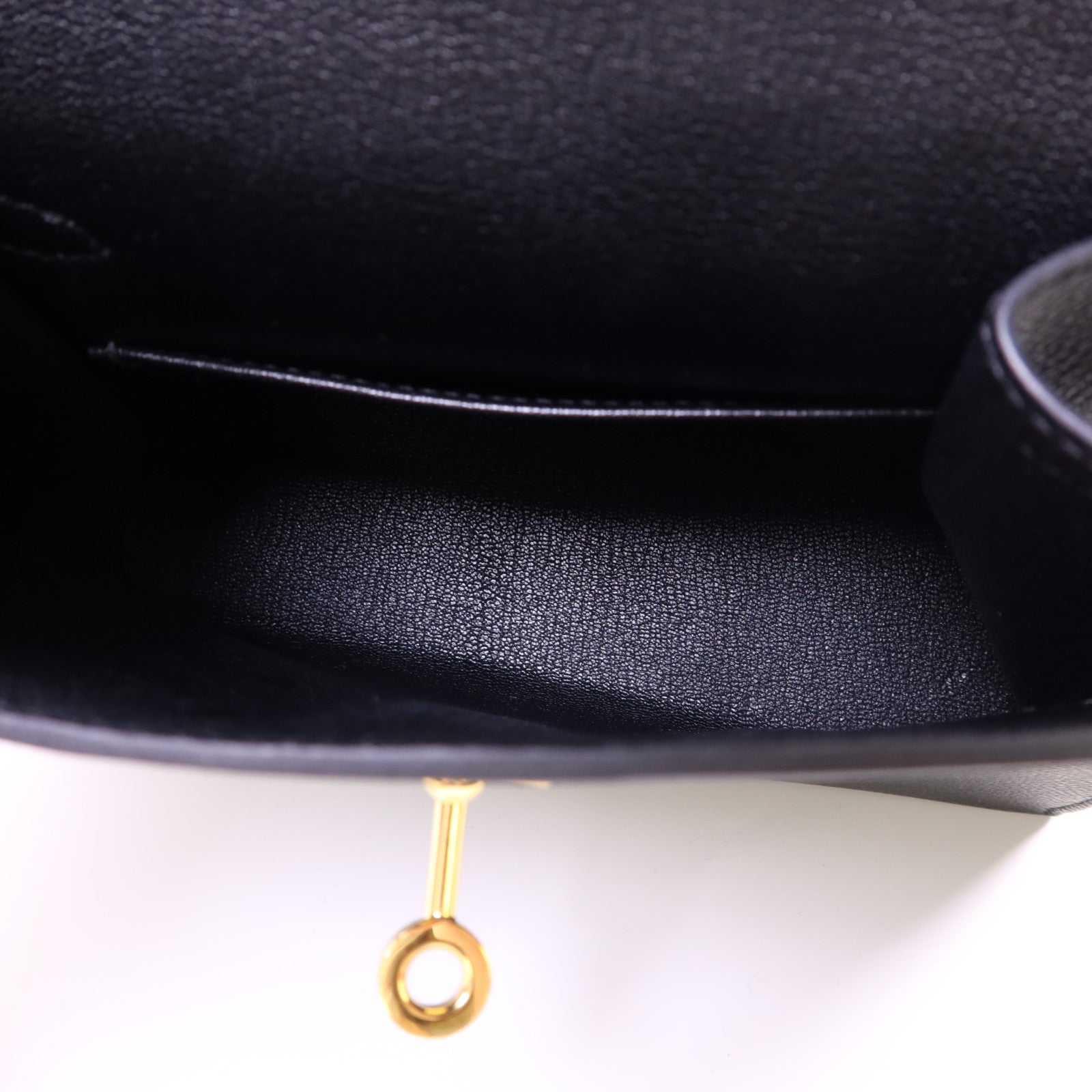 HERMES Epsom皮革Kelly 20 Desordre金扣肩背袋Noir