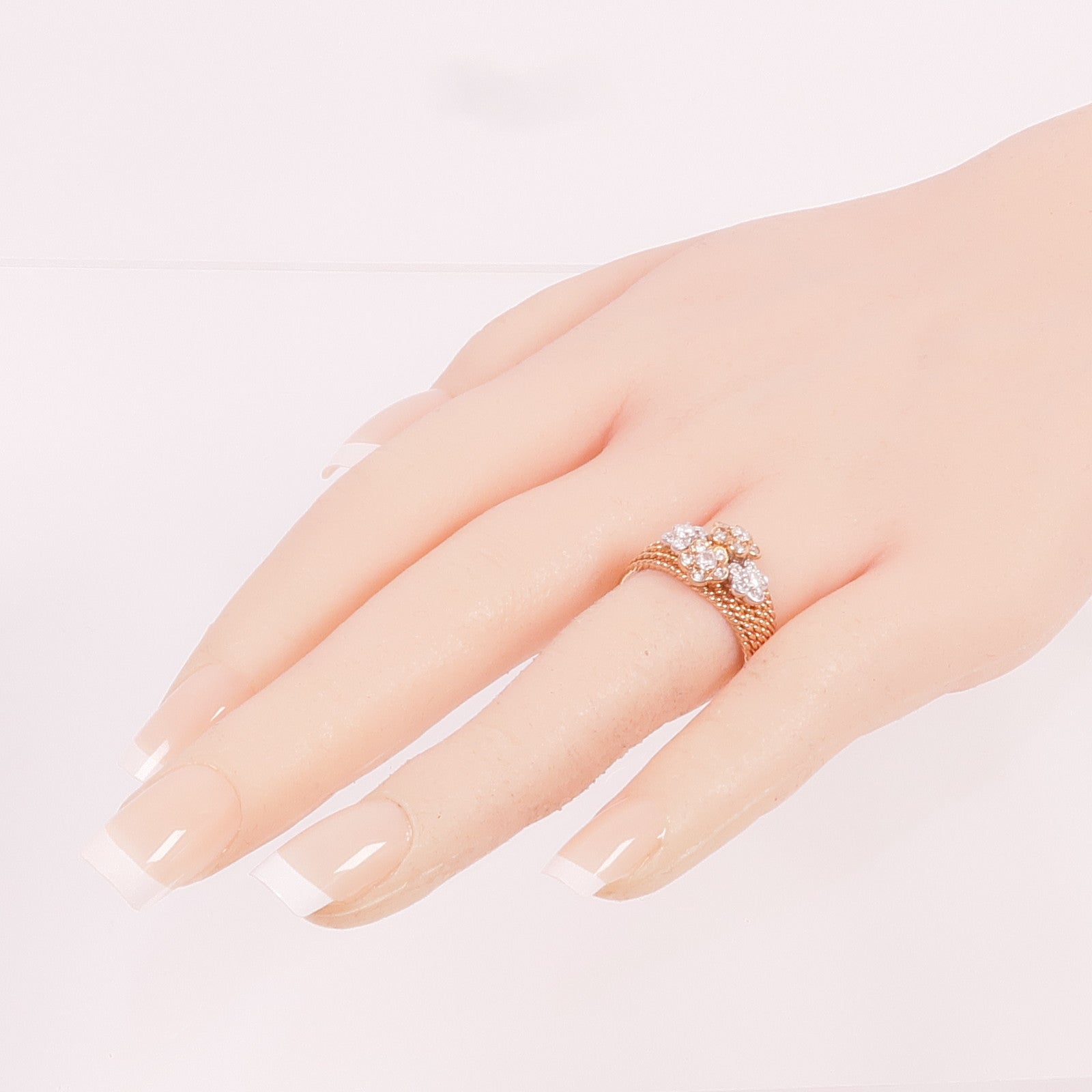 JEWELRY 18K玫瑰金/白金Diamond Ring鑽石戒指US#8.25