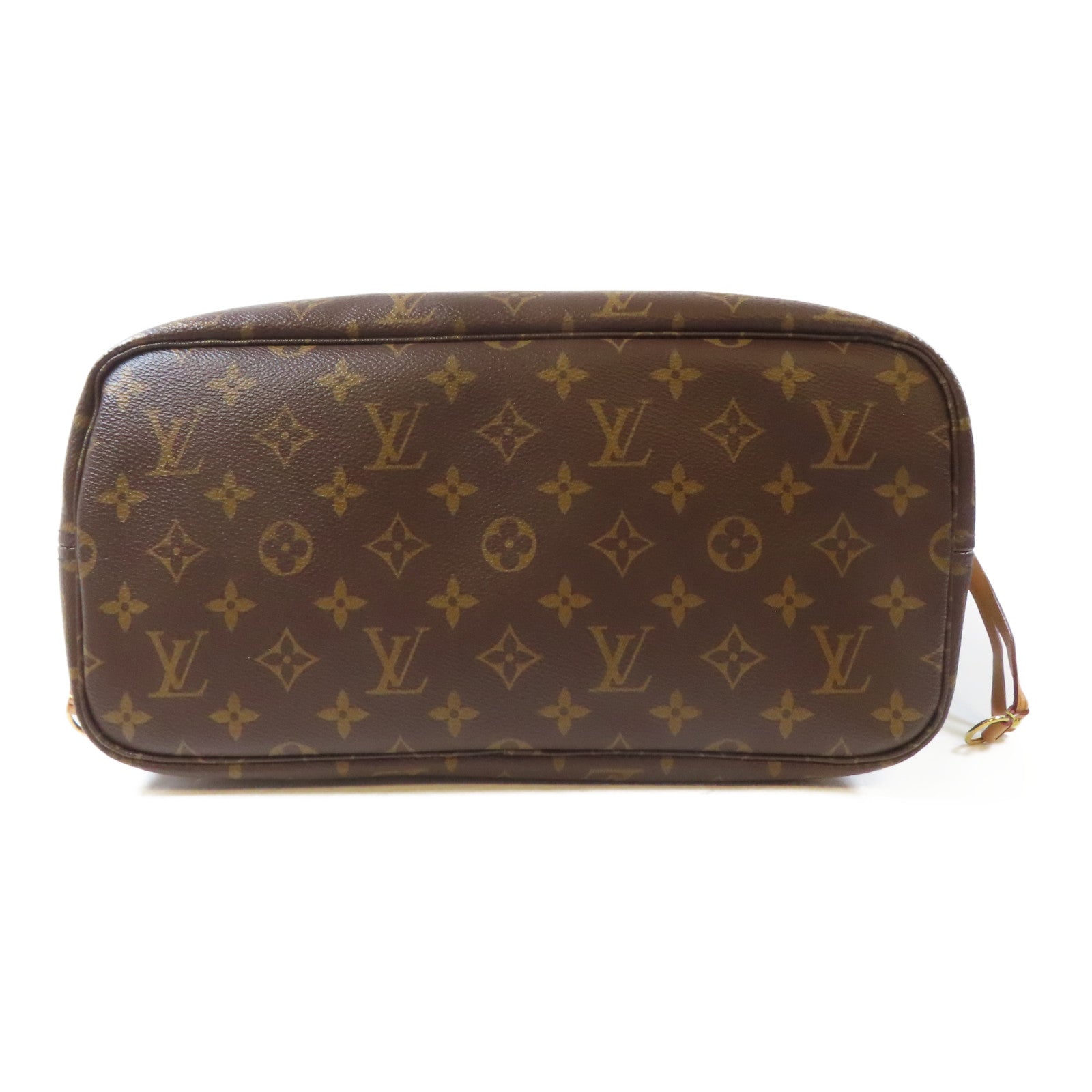 LOUIS VUITTON Monogram Neverfull MM金扣手挽袋啡色