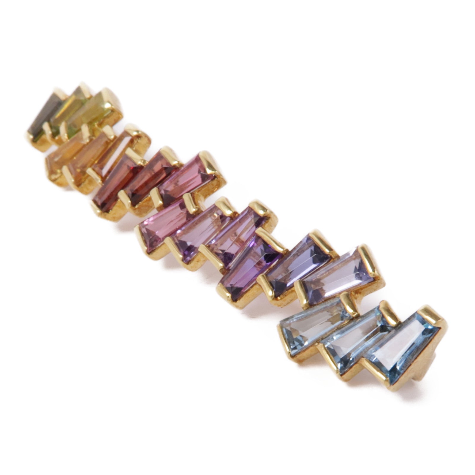 JEWELRY Color Stone Brooch 18K Yellow Gold