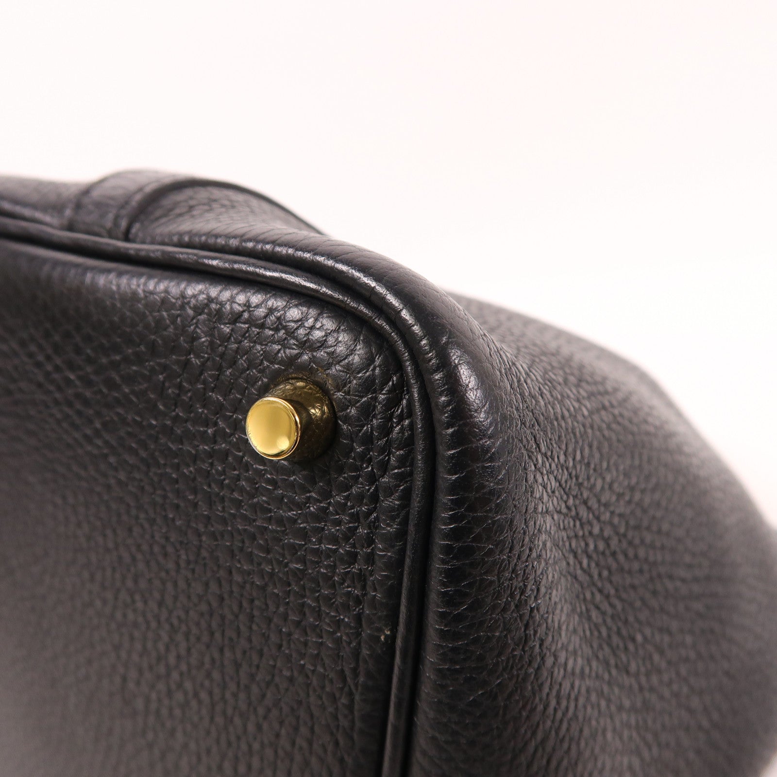HERMES Clemence皮革Picotin PM金扣手挽袋89 Noir