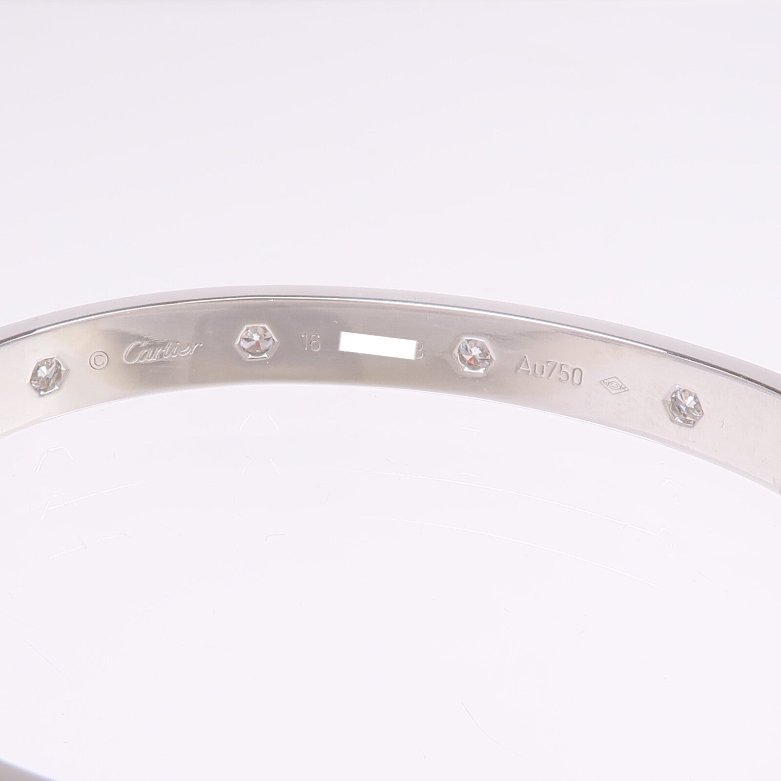CARTIER 【激減優惠】18K白金Love Bracelet鑽石手鐲Cartier#16