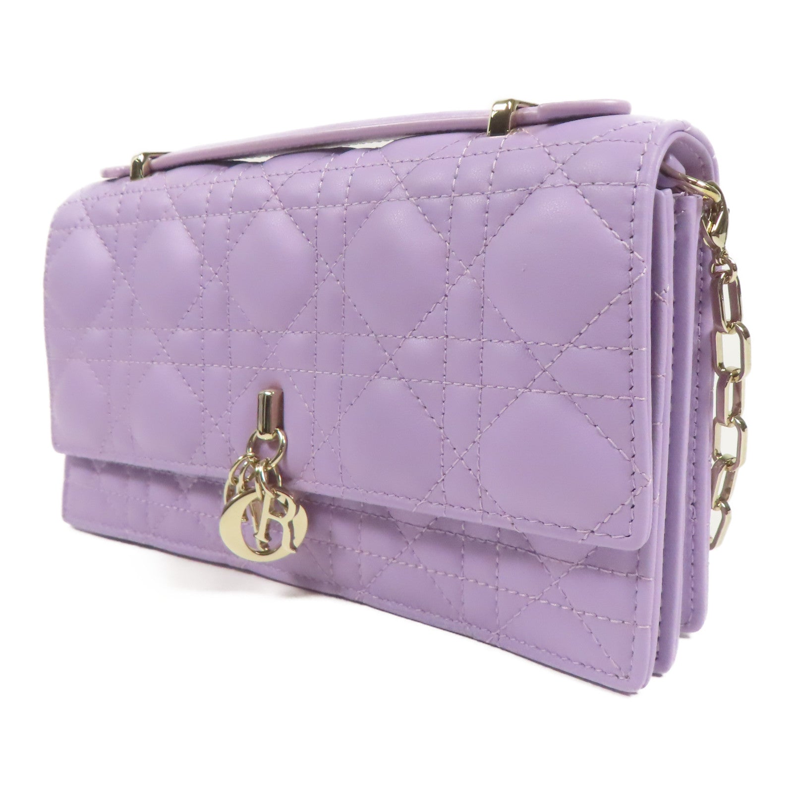 Dior 羊皮皮革My Dior Mini Bag金扣鏈帶手挽肩背兩用袋