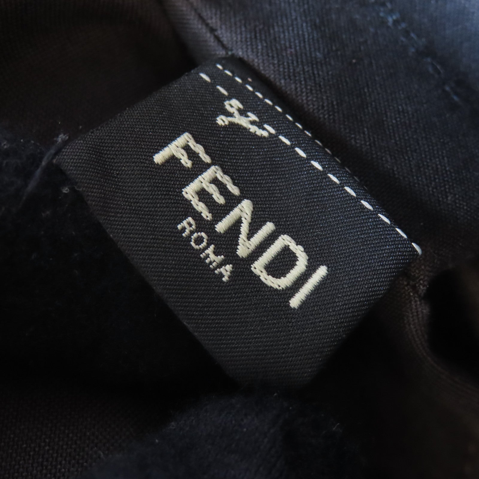 FENDI 牛皮皮革/塗層帆布Shoulder Bag金扣肩背袋啡色