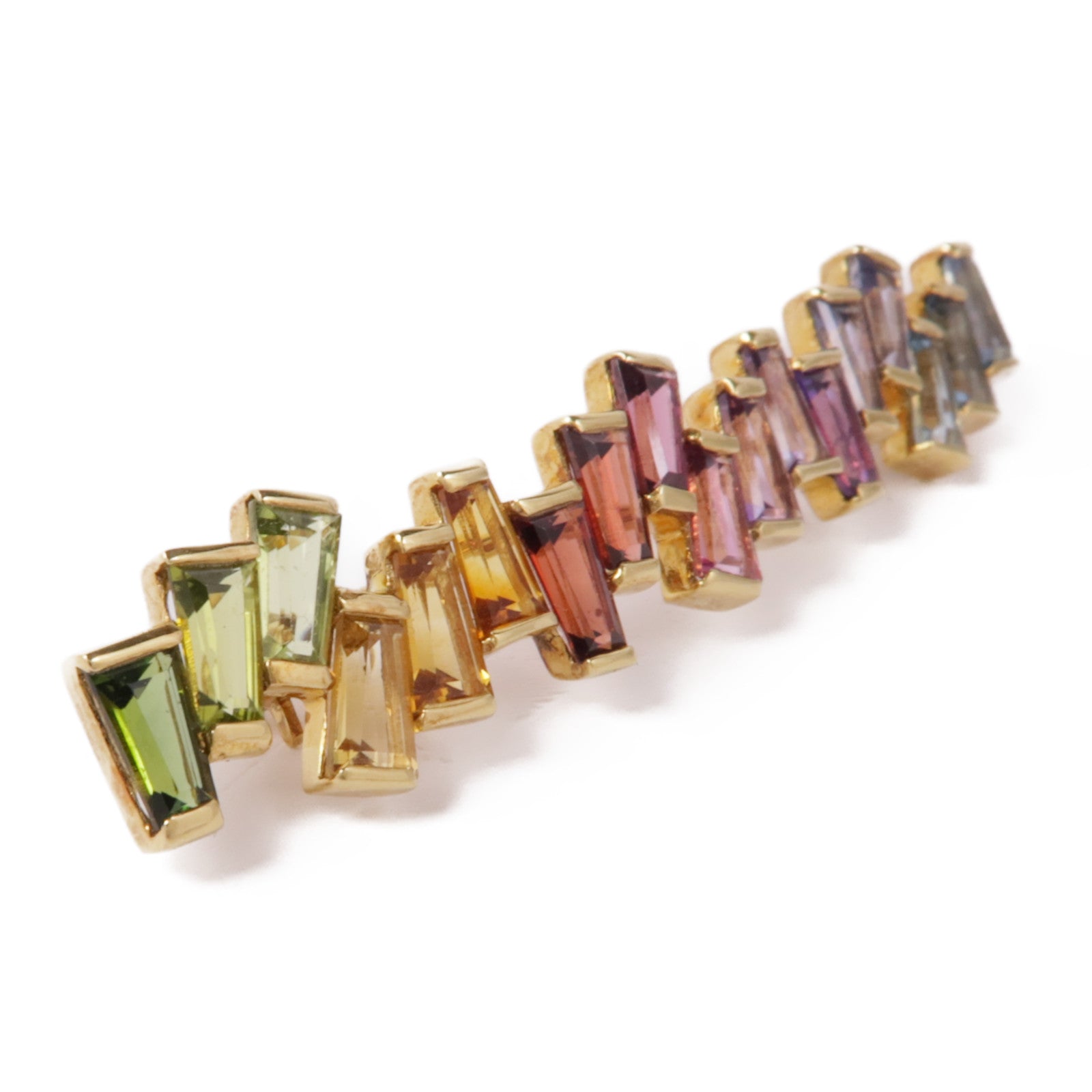 JEWELRY Color Stone Brooch 18K Yellow Gold