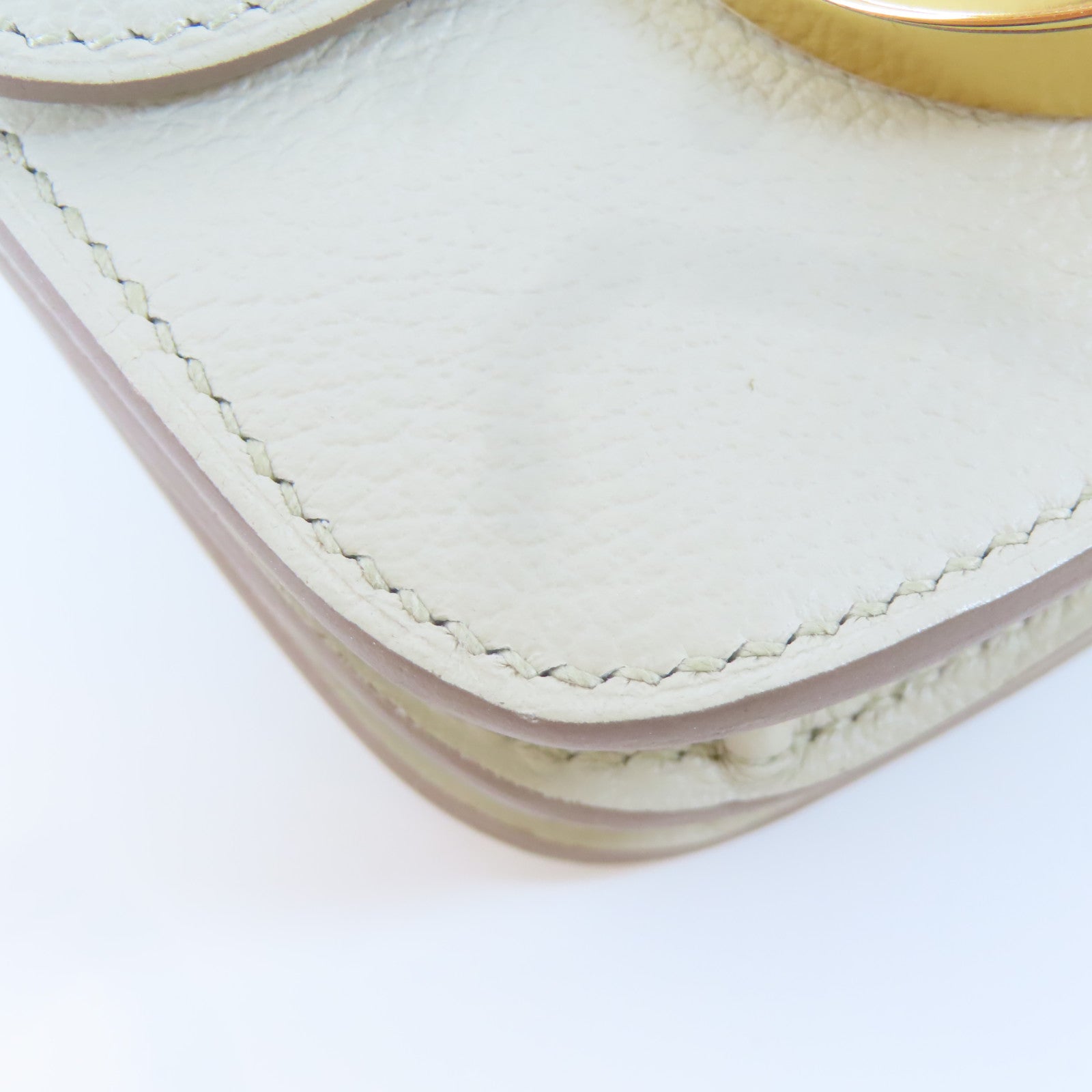 HERMES Evercolor皮革2002 Slim金扣手拿包Beton灰色
