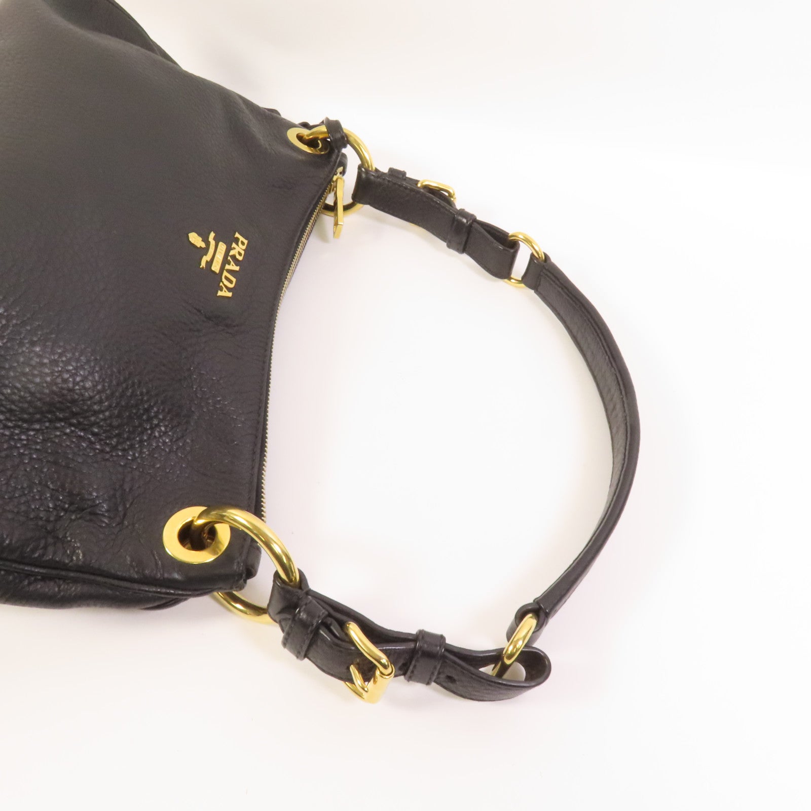 PRADA 牛皮皮革Shoulder Bag金扣肩背袋