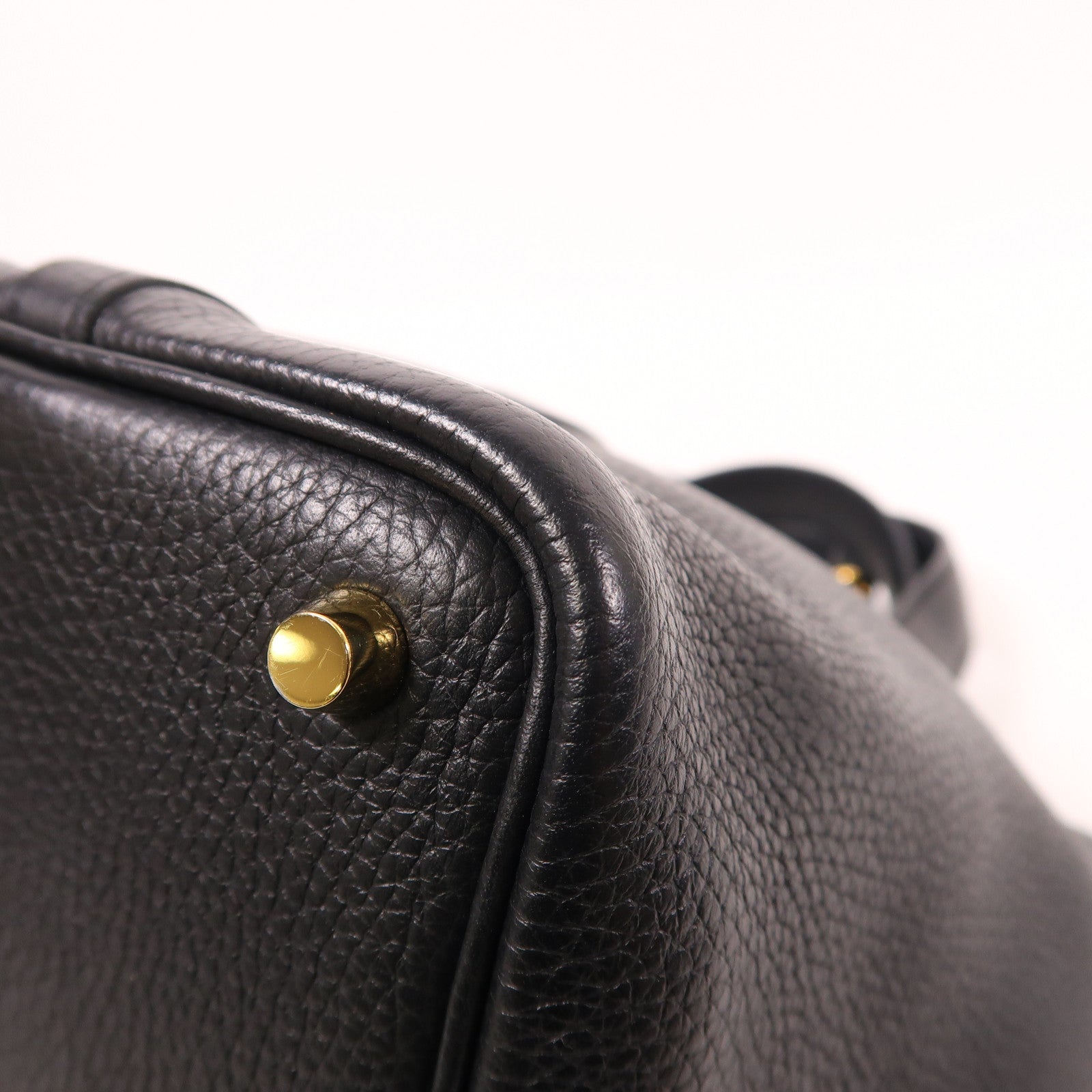 HERMES Clemence皮革Picotin PM金扣手挽袋89 Noir