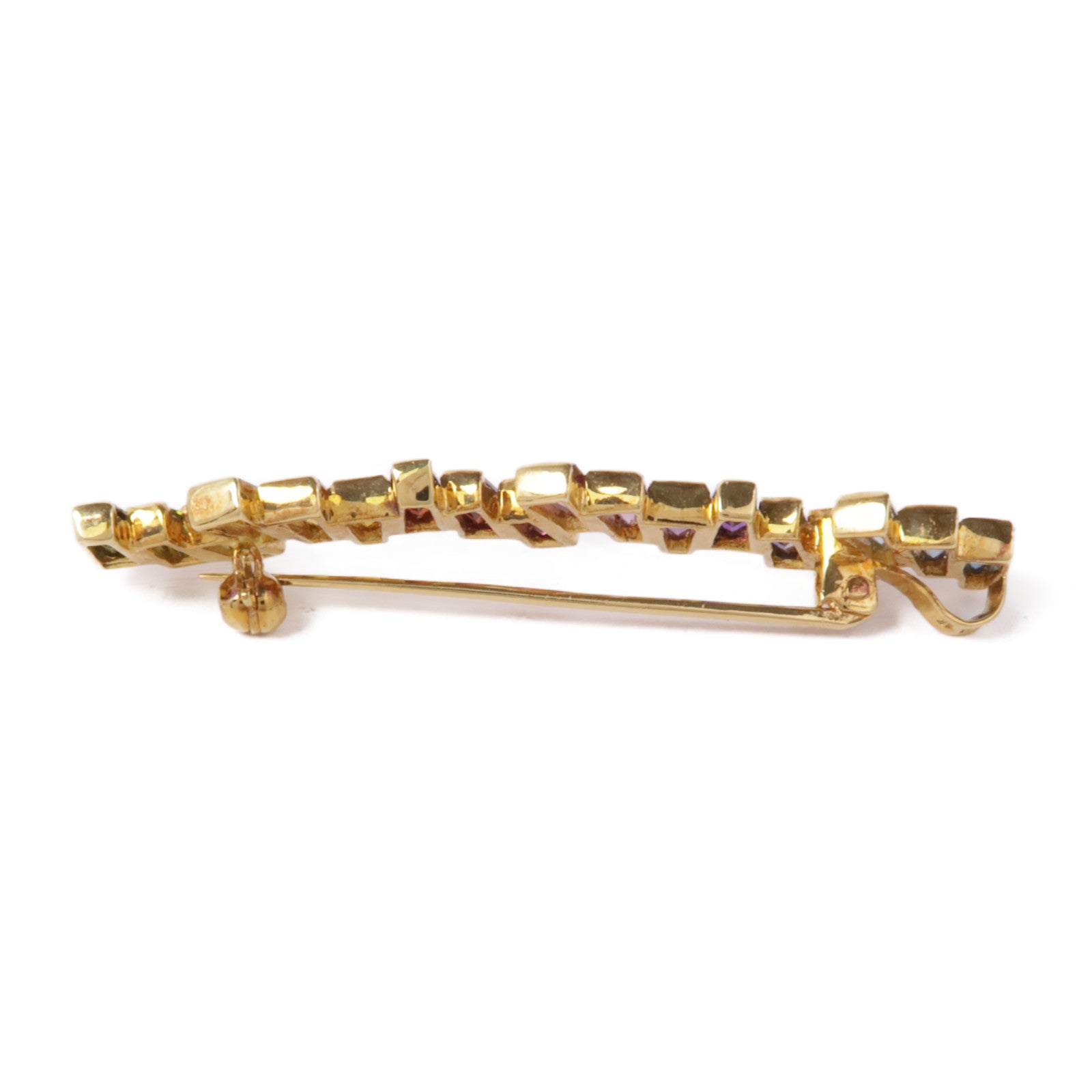 JEWELRY Color Stone Brooch 18K Yellow Gold