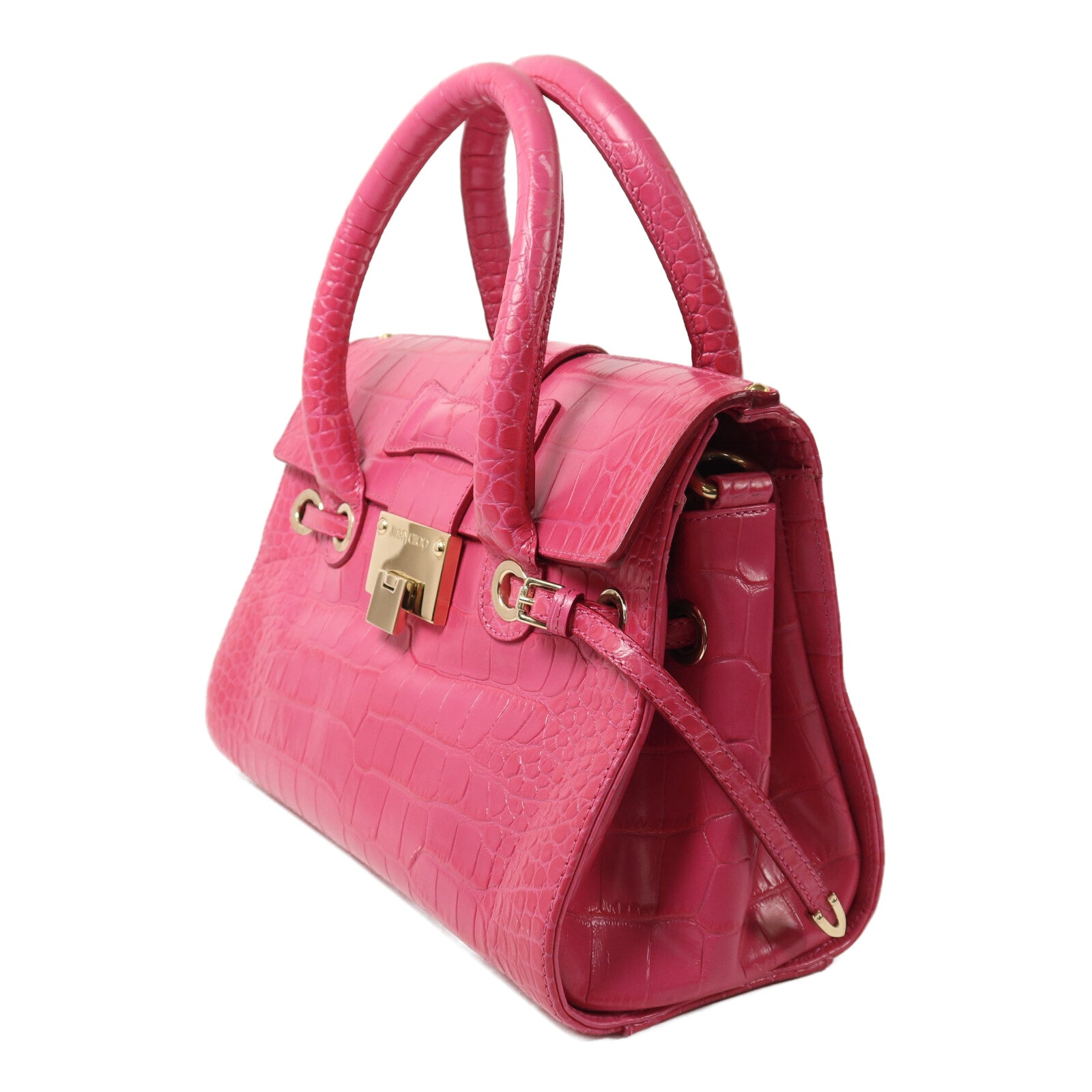 JIMMY CHOO 牛皮皮革2 Way Shoulder金扣手挽肩背兩用袋