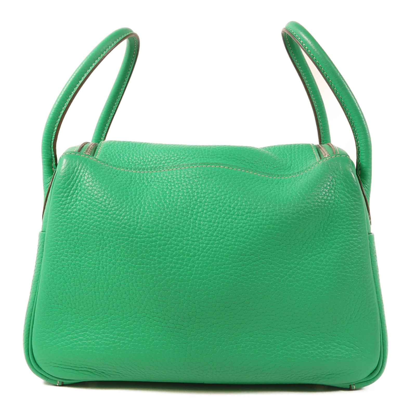 HERMES Clemence皮革Lindy 26銀扣手挽肩背兩用袋Menthe