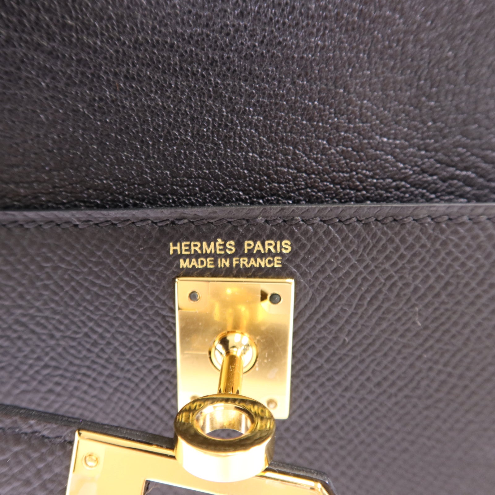 HERMES Epsom皮革Kelly 20 Desordre金扣肩背袋Noir