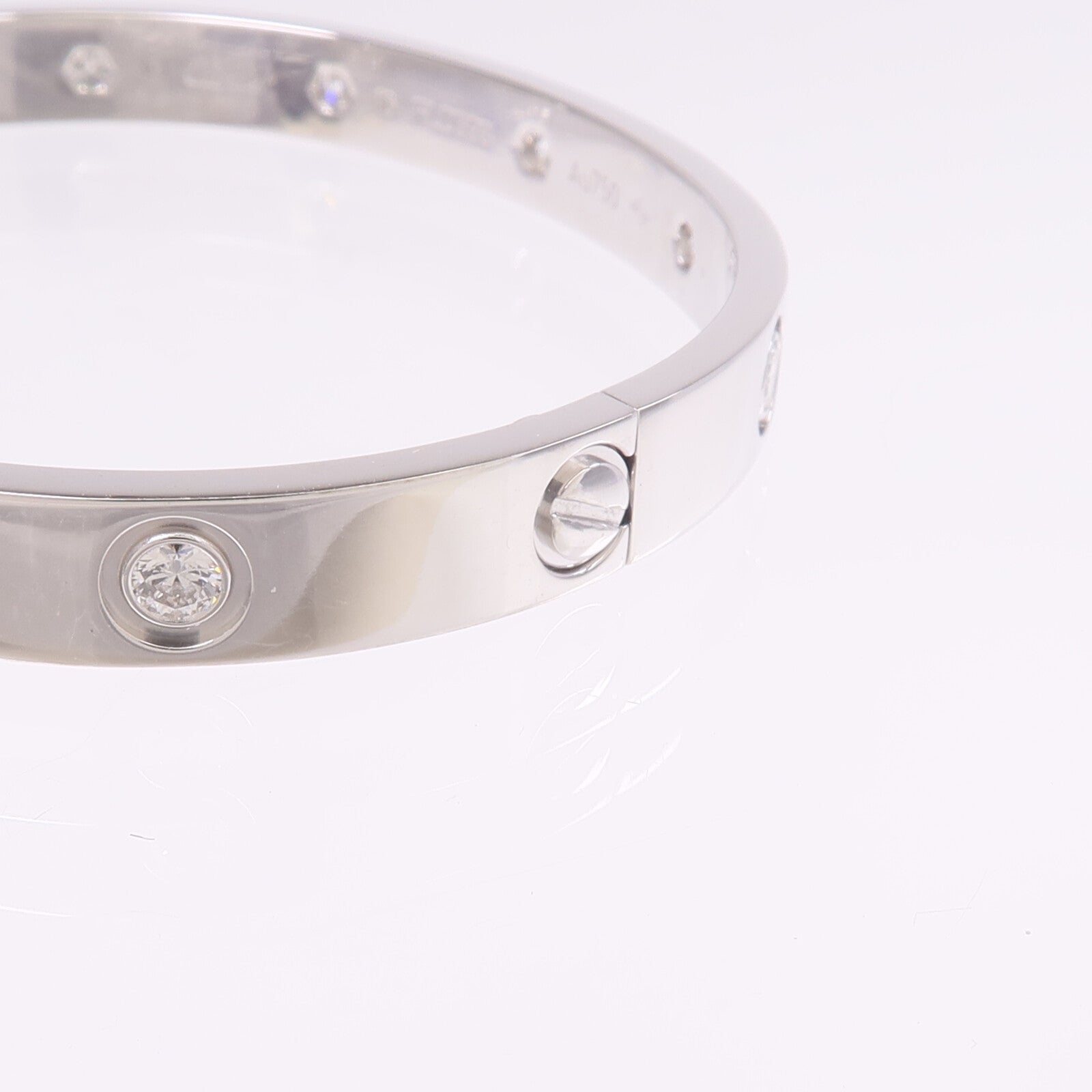 CARTIER 【激減優惠】18K白金Love Bracelet鑽石手鐲Cartier#16