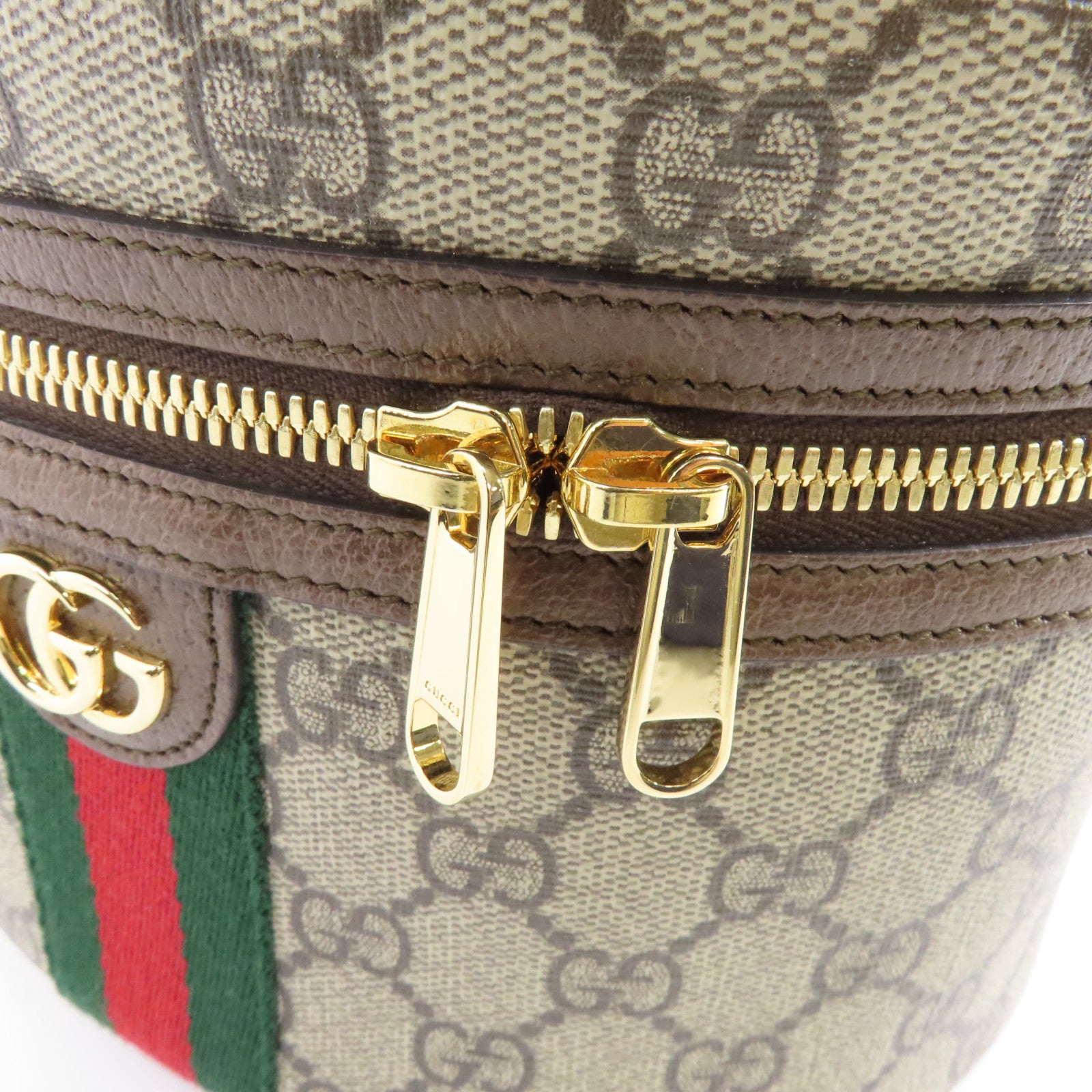 GUCCI 塗層帆布Supreme Ophidia Cosmetic Case金扣化妝袋啡色
