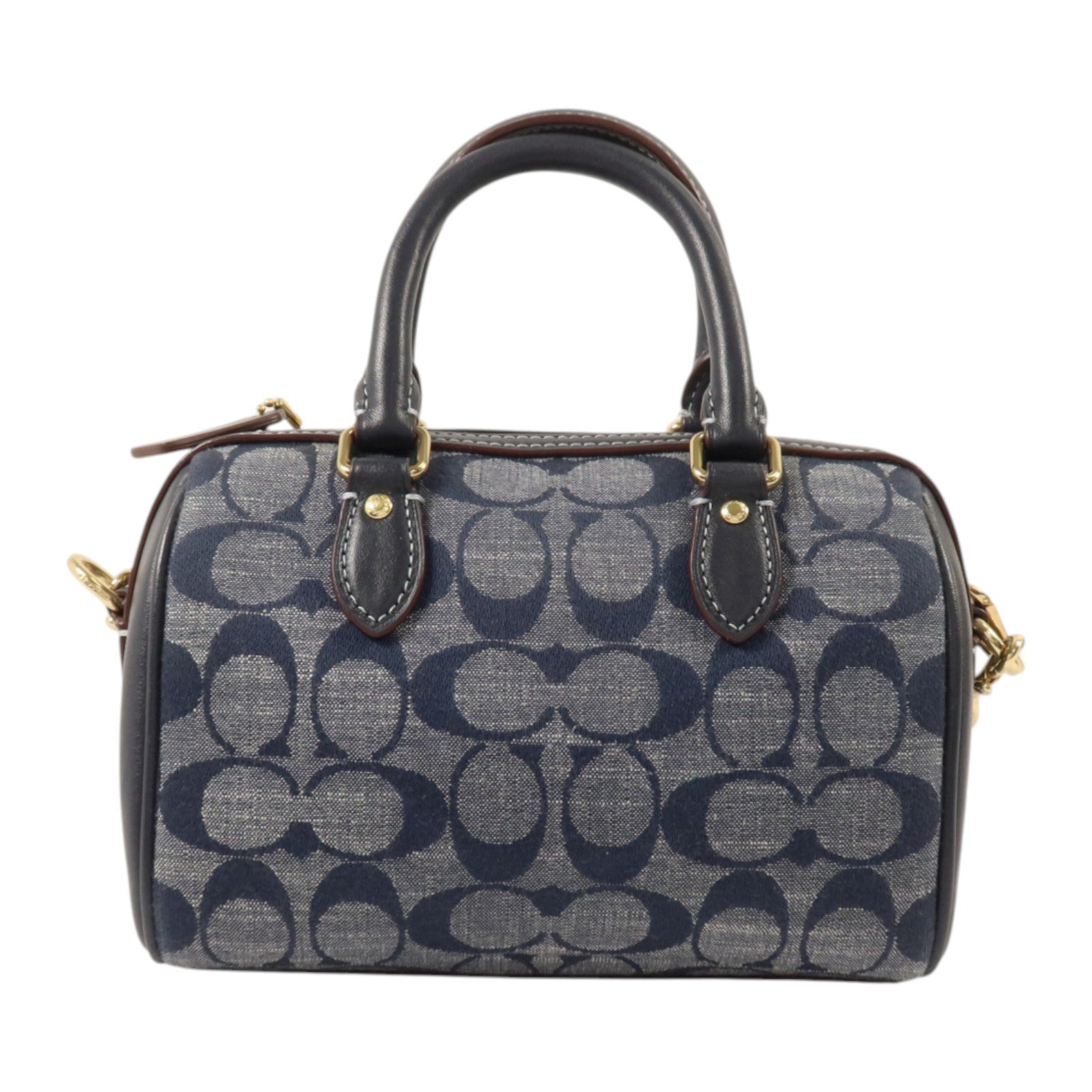 COACH 牛仔佈2Way Shoulder Bag金扣手挽肩背兩用袋