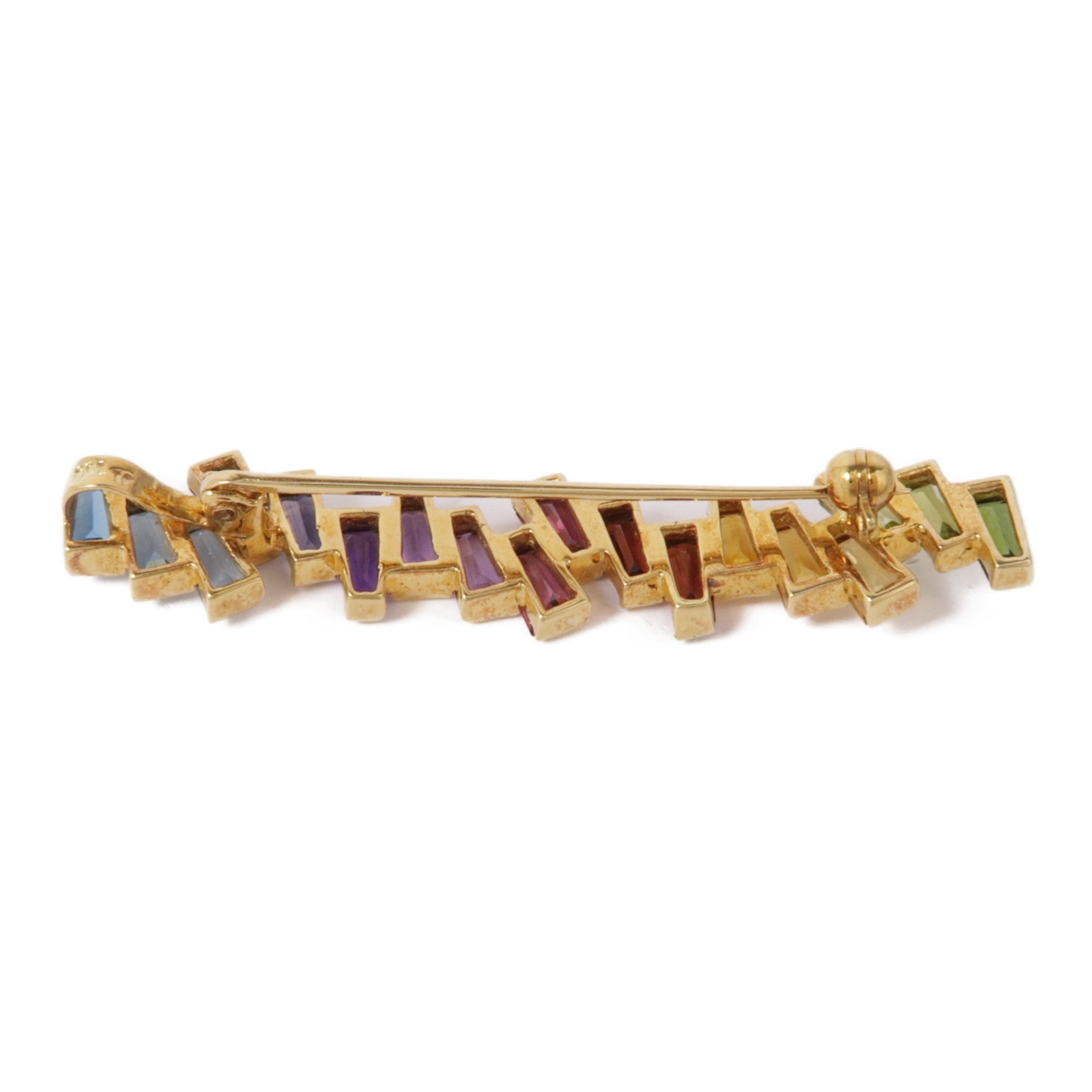 JEWELRY Color Stone Brooch 18K Yellow Gold
