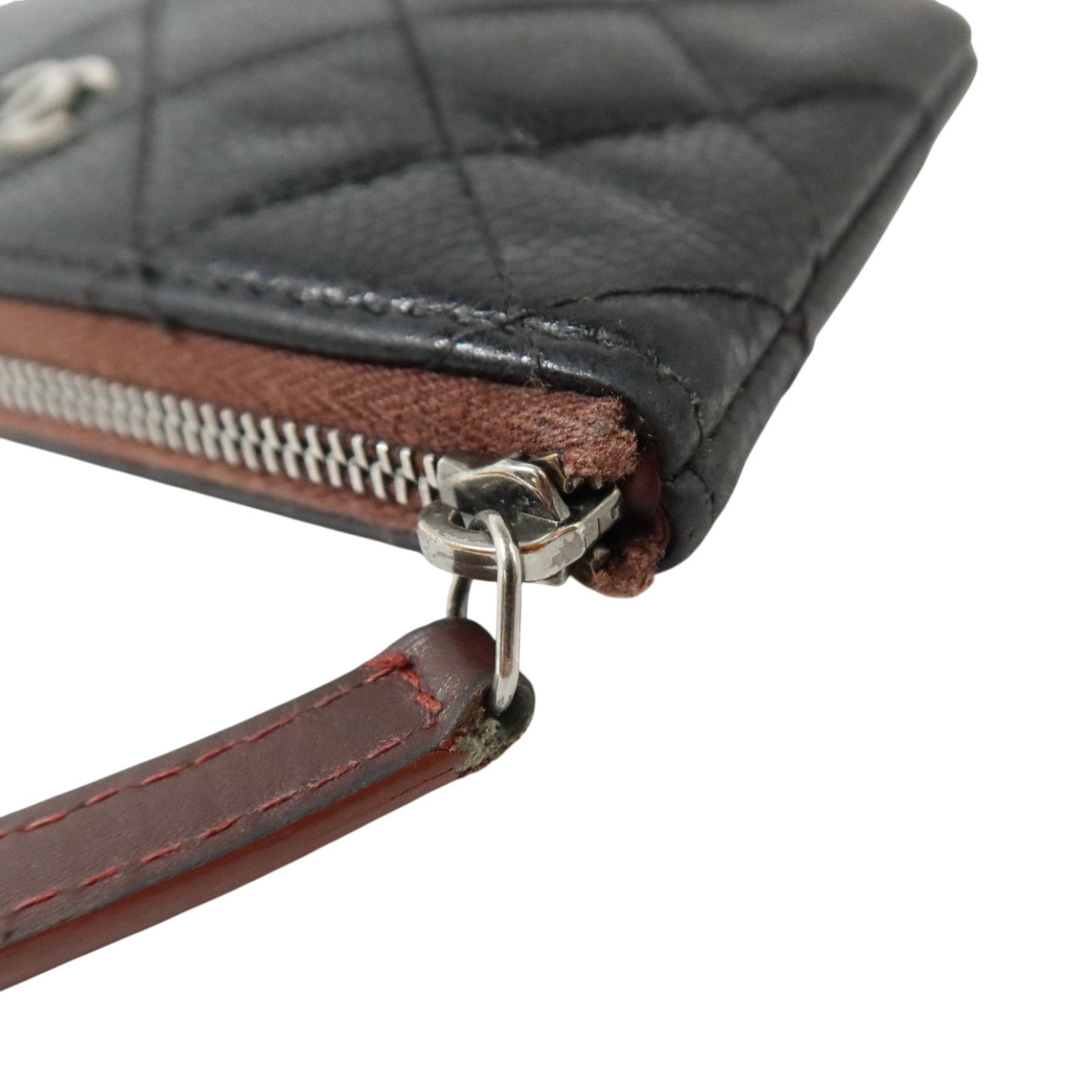 CHANEL 牛皮皮革Classic Mini Zipped Pouch銀扣手拿包