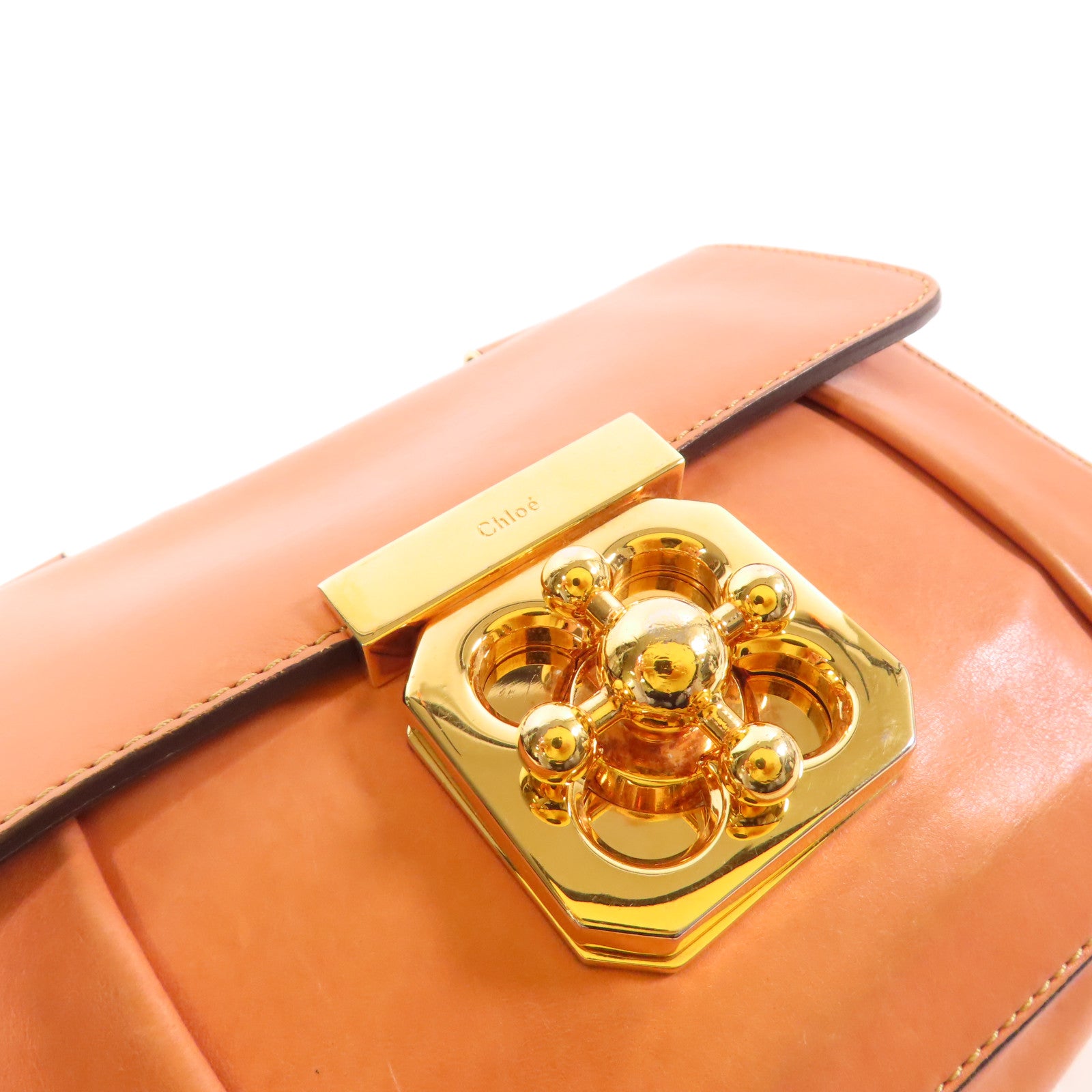 Chloe 牛皮皮革Shoulder Bag金扣肩背袋