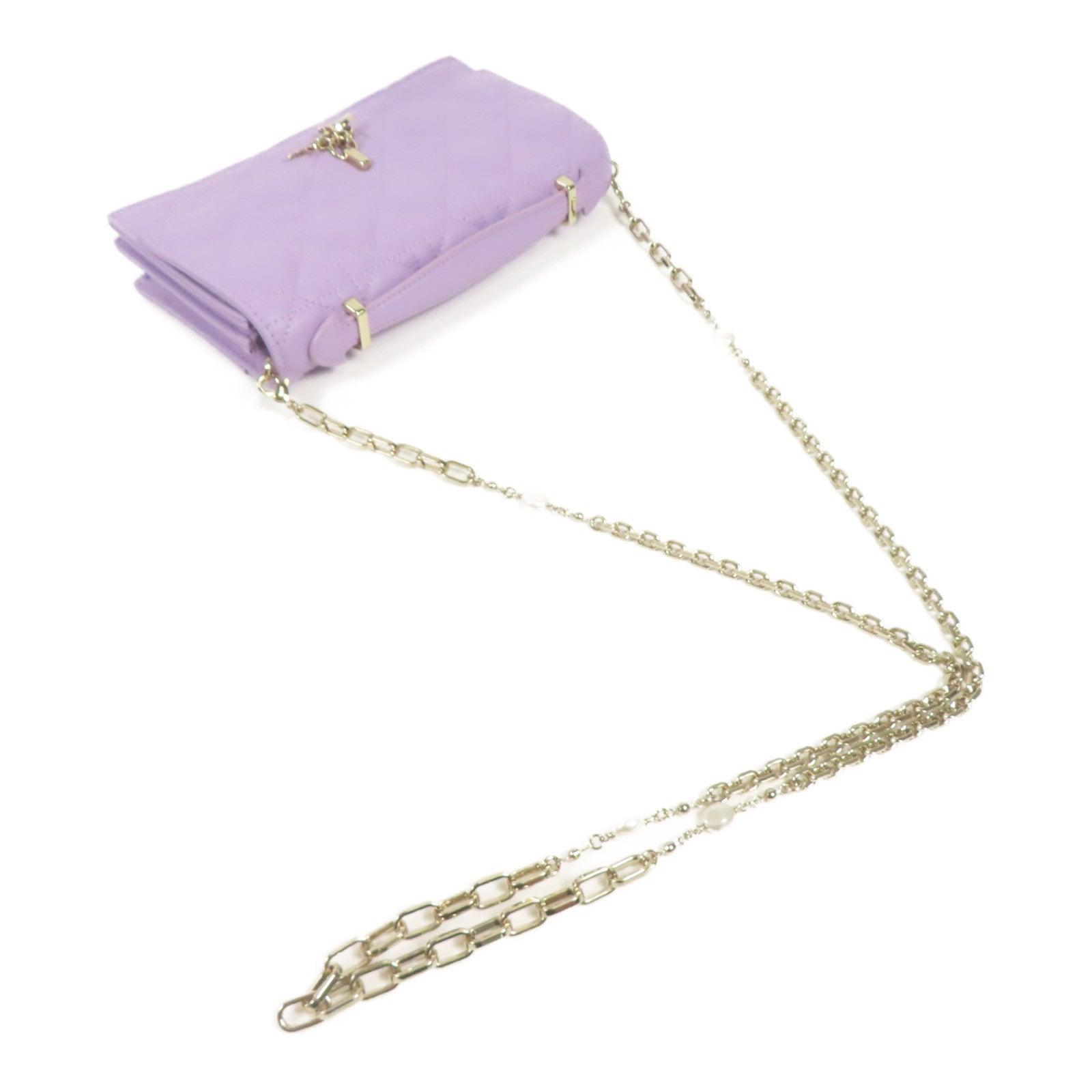 Dior 羊皮皮革My Dior Mini Bag金扣鏈帶手挽肩背兩用袋