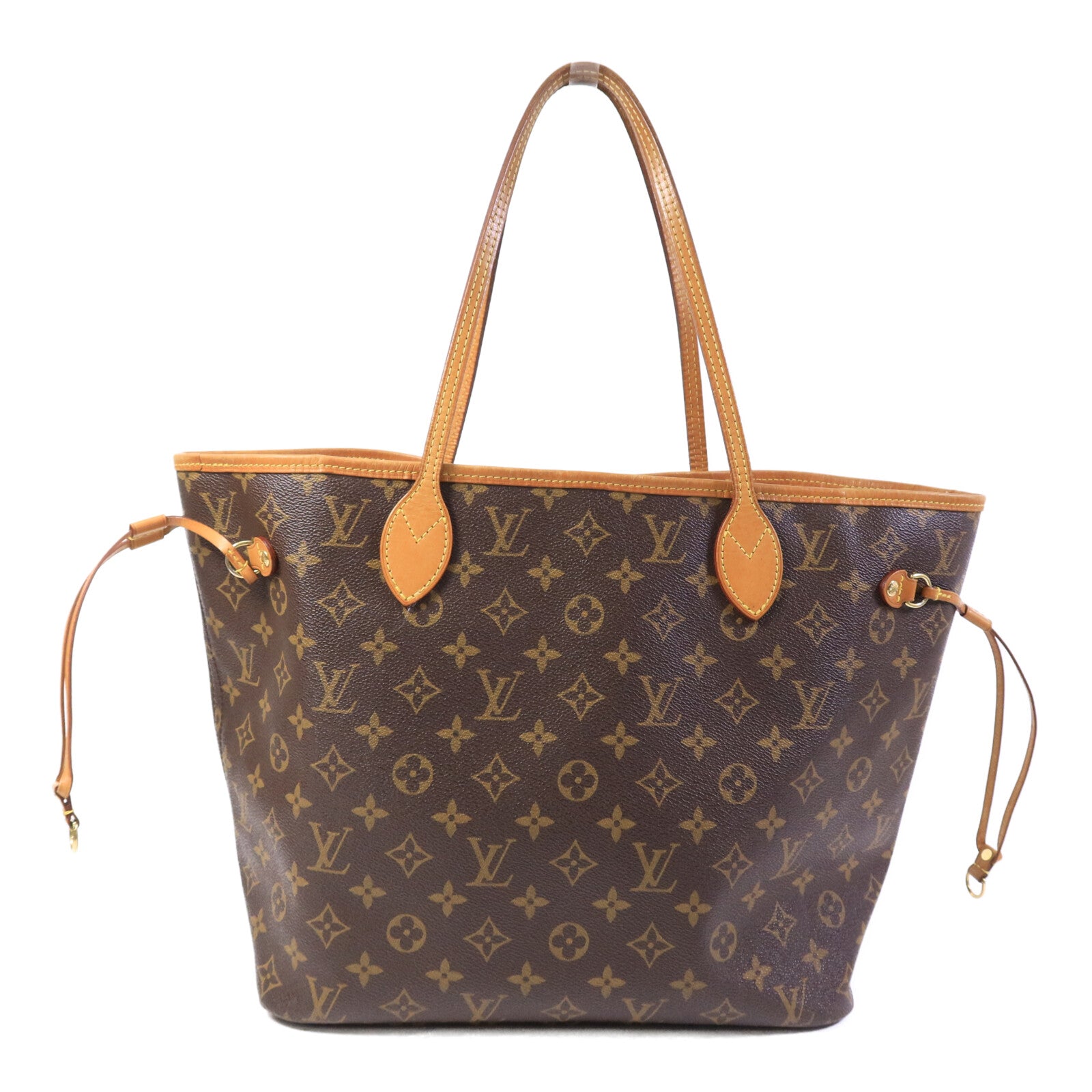 LOUIS VUITTON Monogram Neverfull MM金扣手挽袋