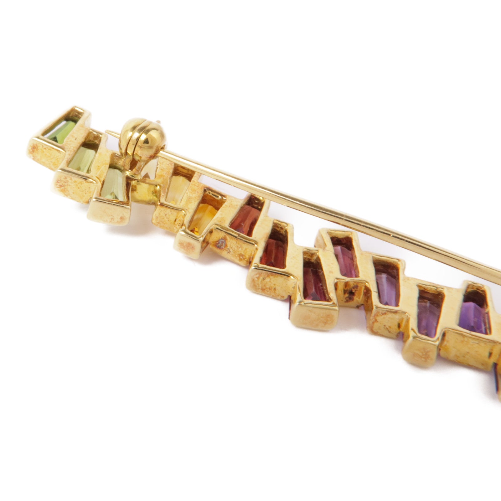 JEWELRY Color Stone Brooch 18K Yellow Gold