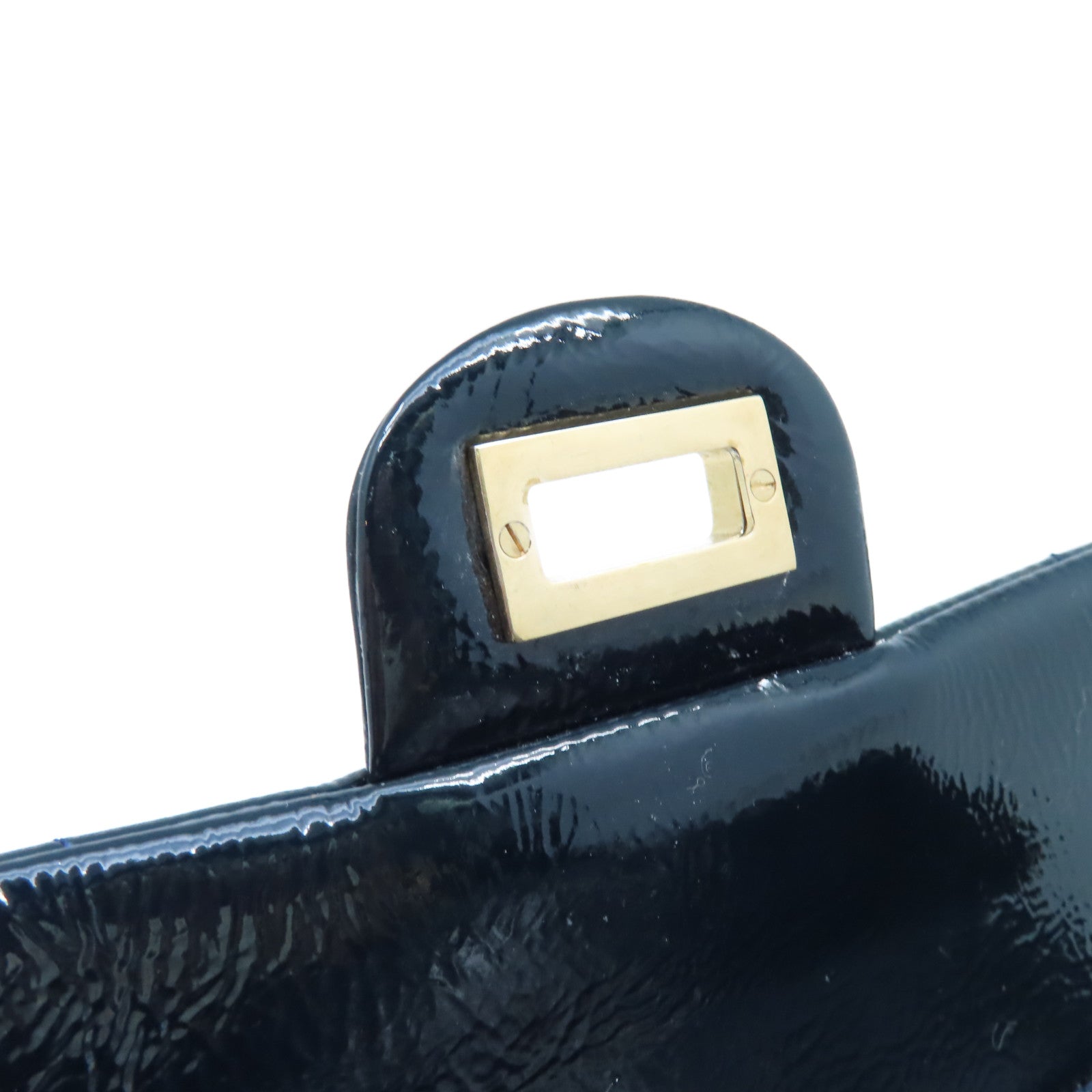 CHANEL 漆皮皮革Chain Shoulder Bag金扣鏈帶肩背袋綠藍色