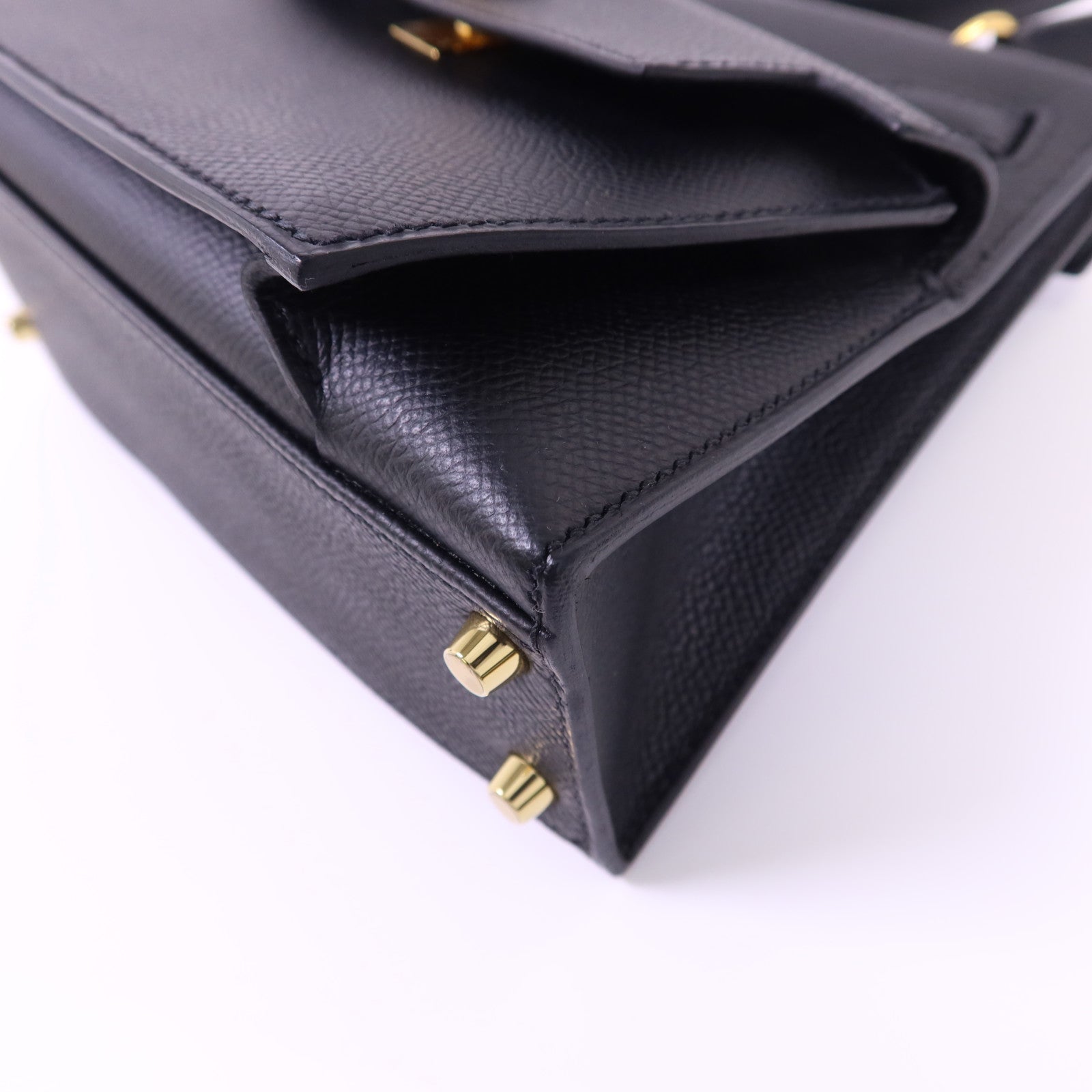 HERMES Epsom皮革Kelly 20 Desordre金扣肩背袋Noir