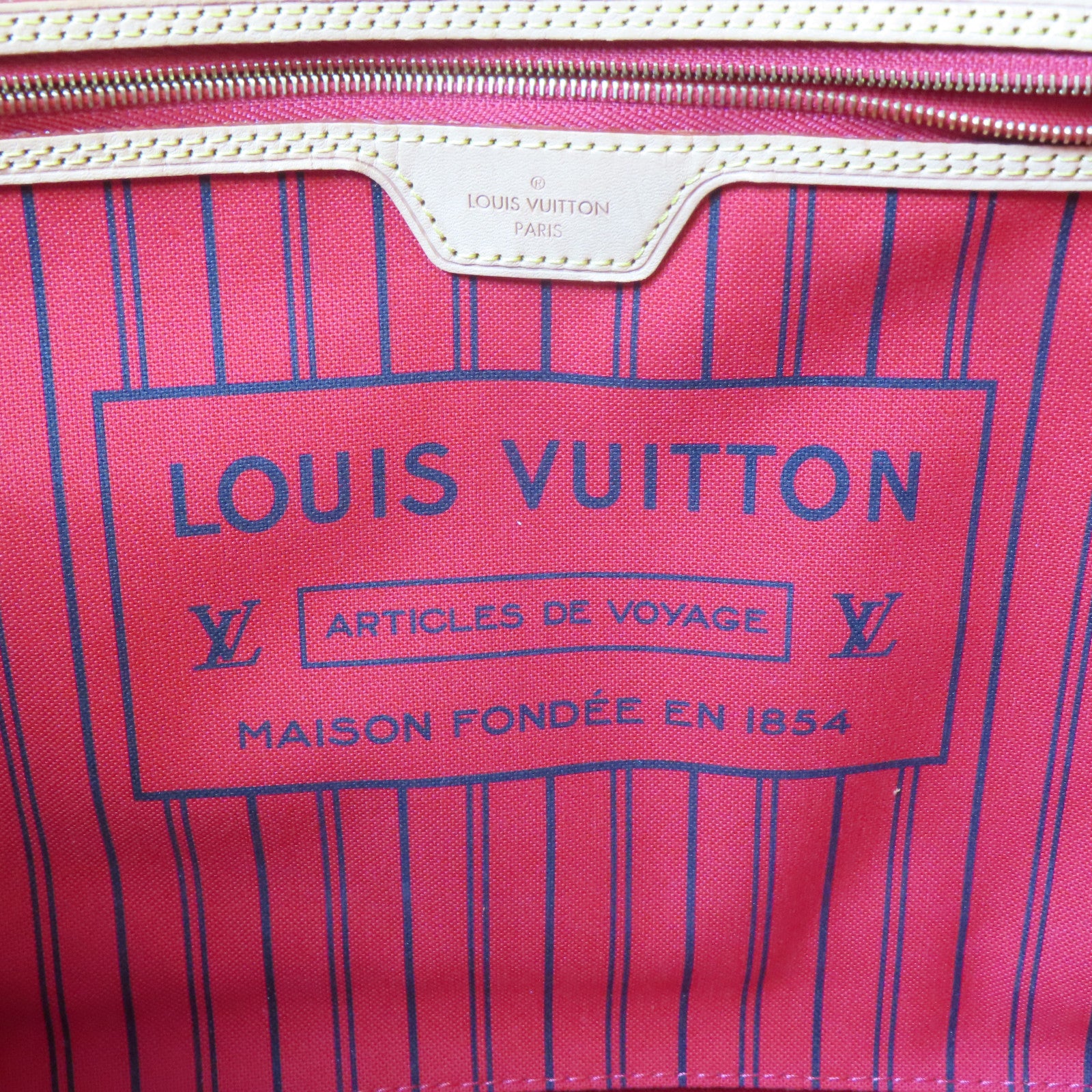 LOUIS VUITTON Monogram Neverfull MM金扣手挽袋啡色