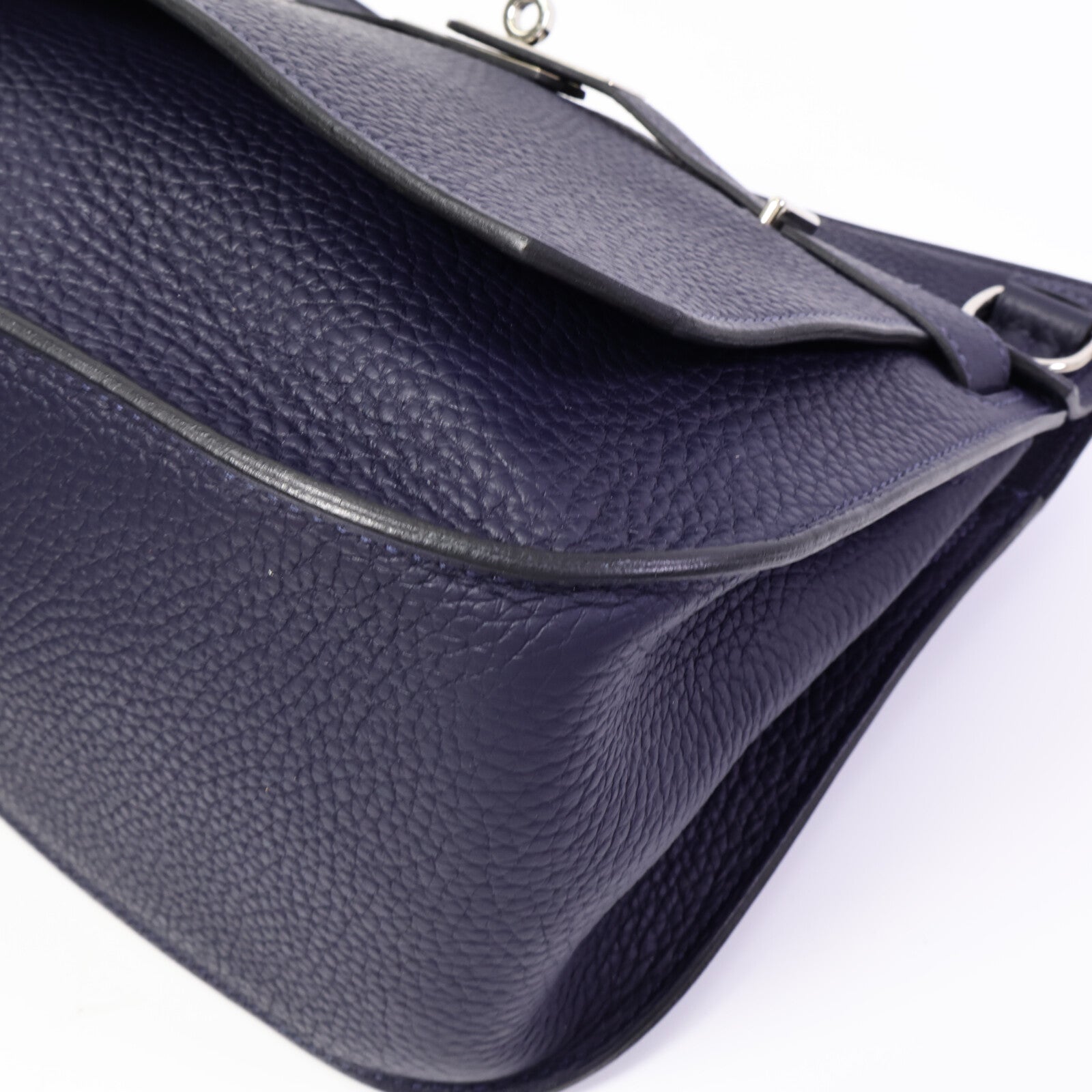 HERMES Clemence皮革Jypsiere 28肩背袋Blue Nuit