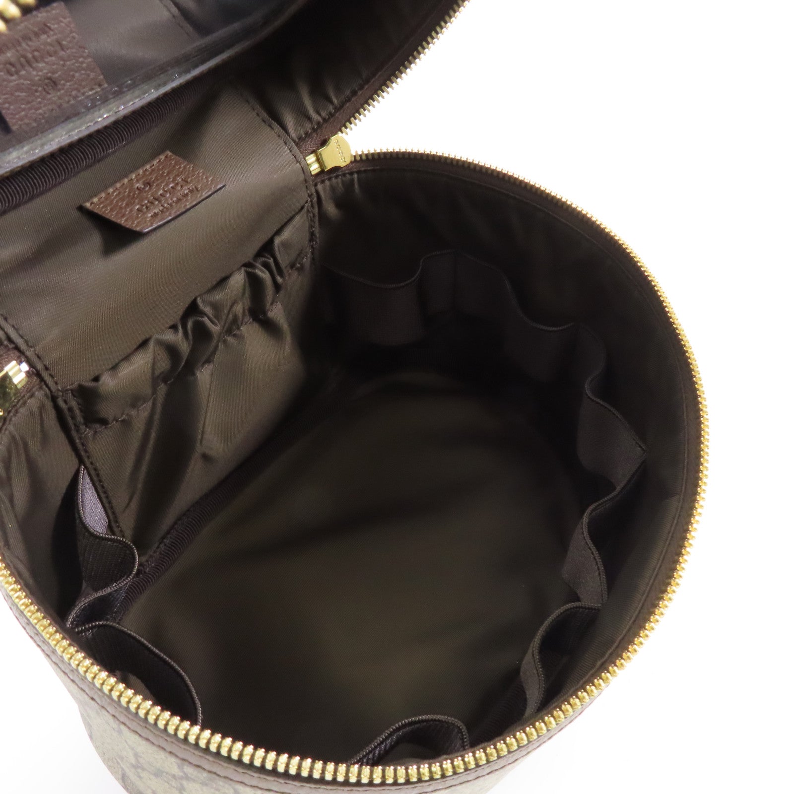 GUCCI 塗層帆布Supreme Ophidia Cosmetic Case金扣化妝袋啡色