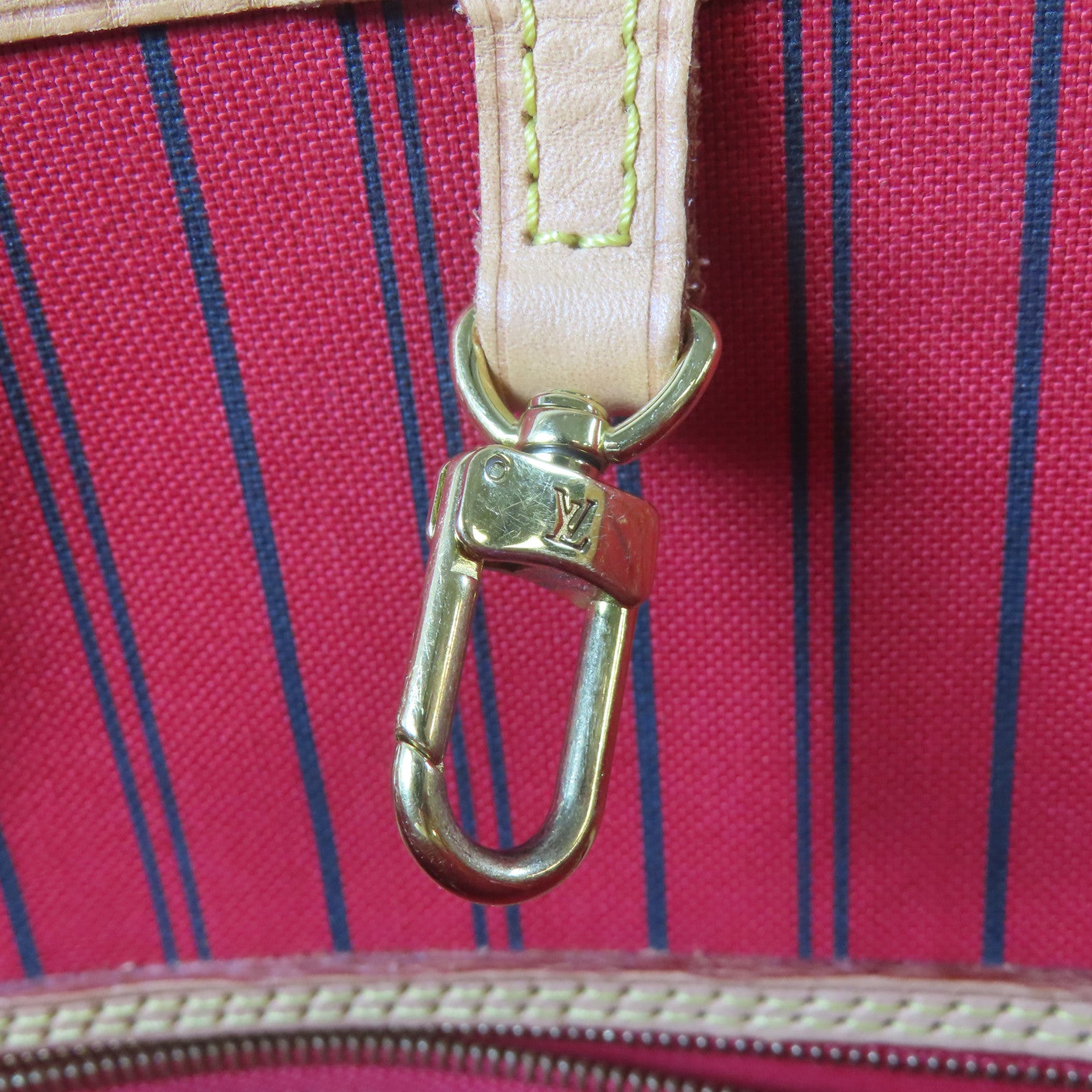 LOUIS VUITTON Monogram Neverfull MM金扣手挽袋啡色