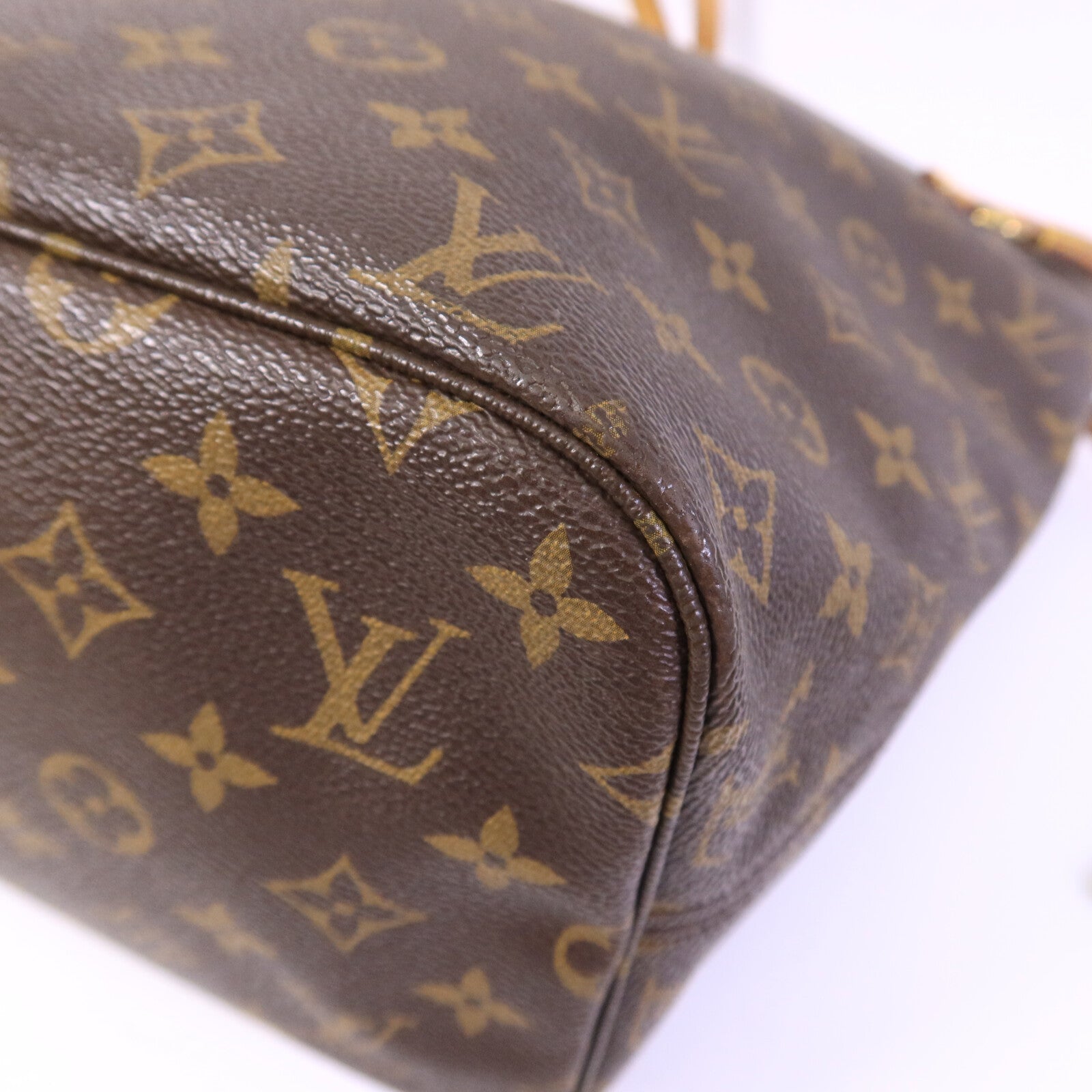 LOUIS VUITTON Monogram Neverfull MM金扣手挽袋