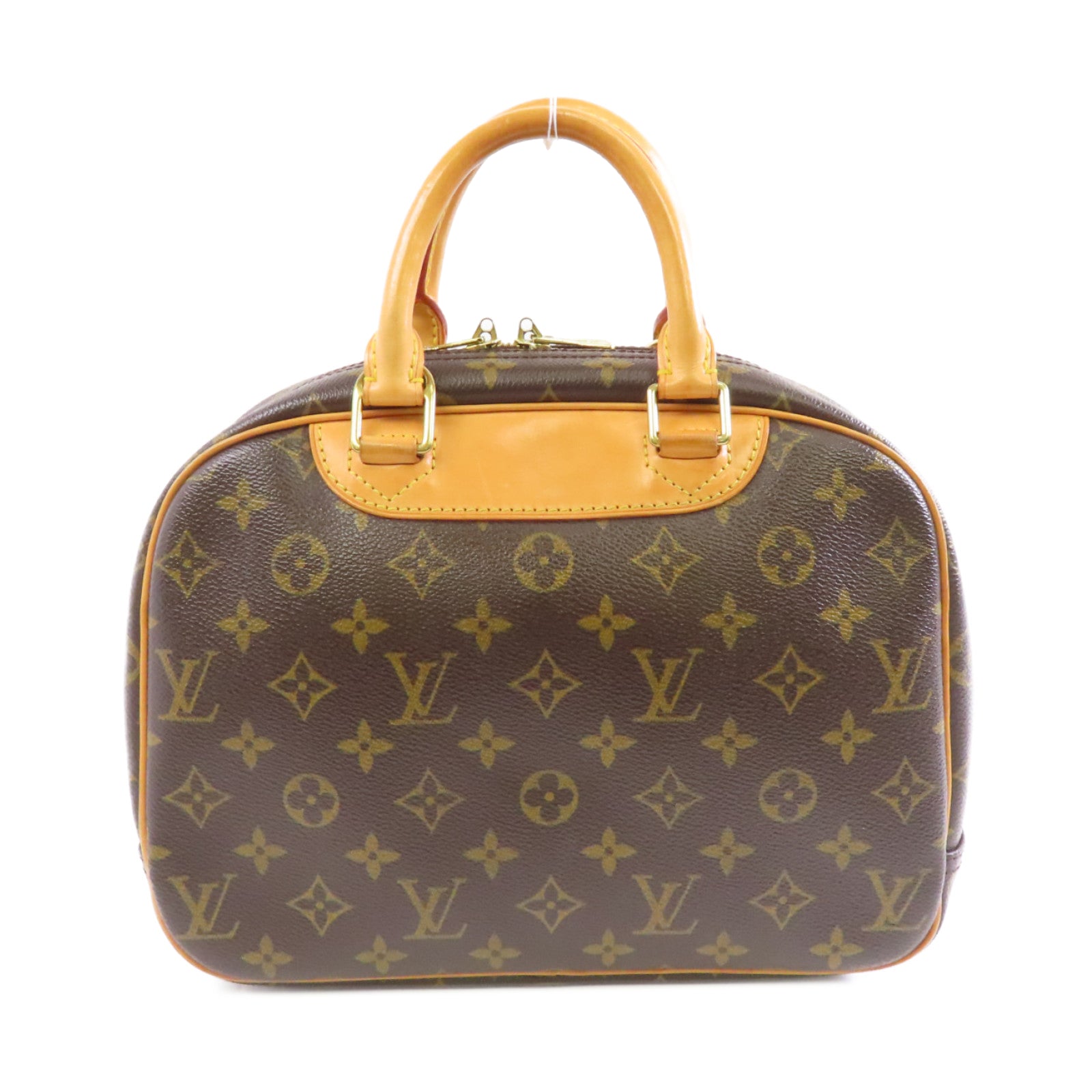LOUIS VUITTON 【激減優惠】Monogram Deauville Monogram金扣手挽袋啡色