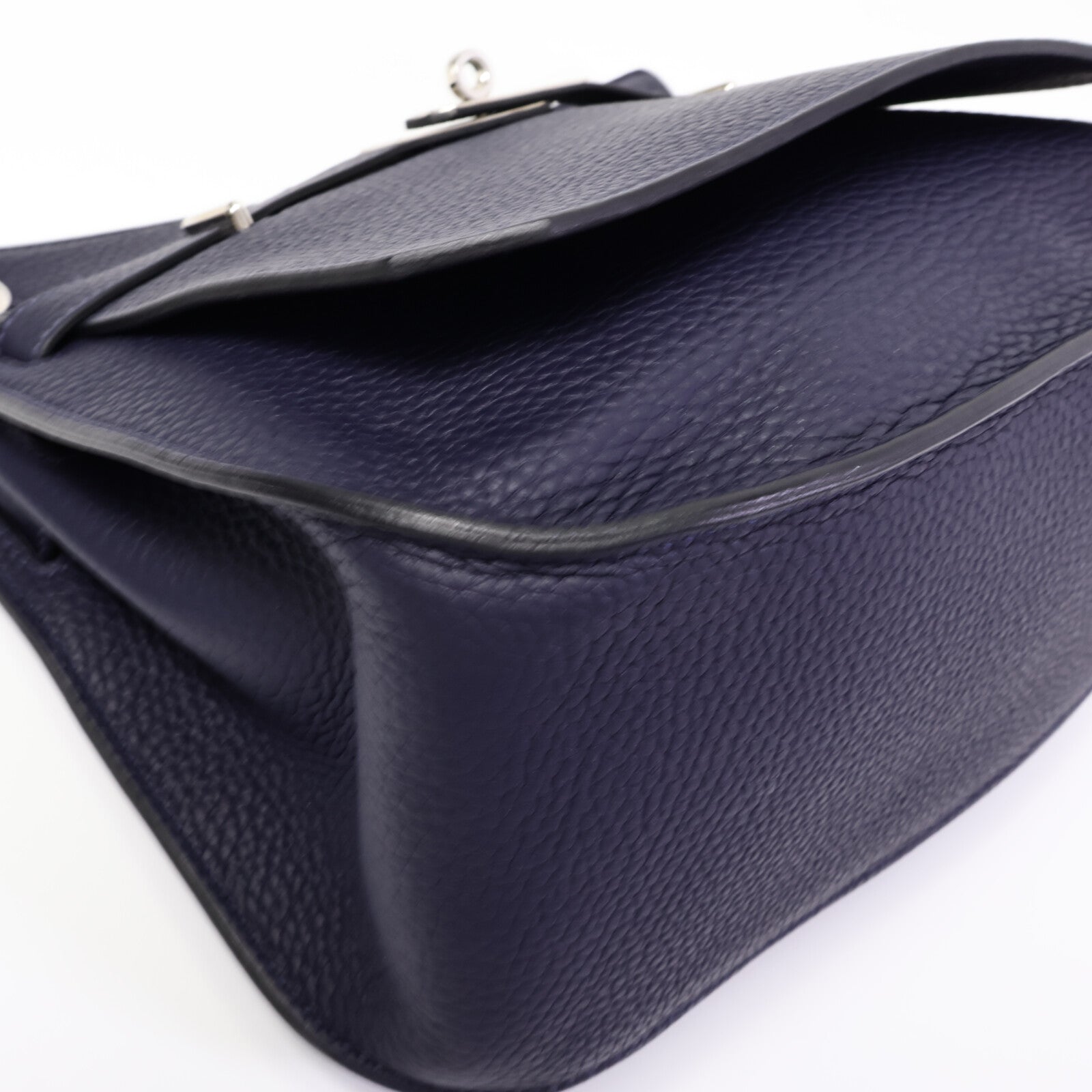 HERMES Clemence皮革Jypsiere 28肩背袋Blue Nuit