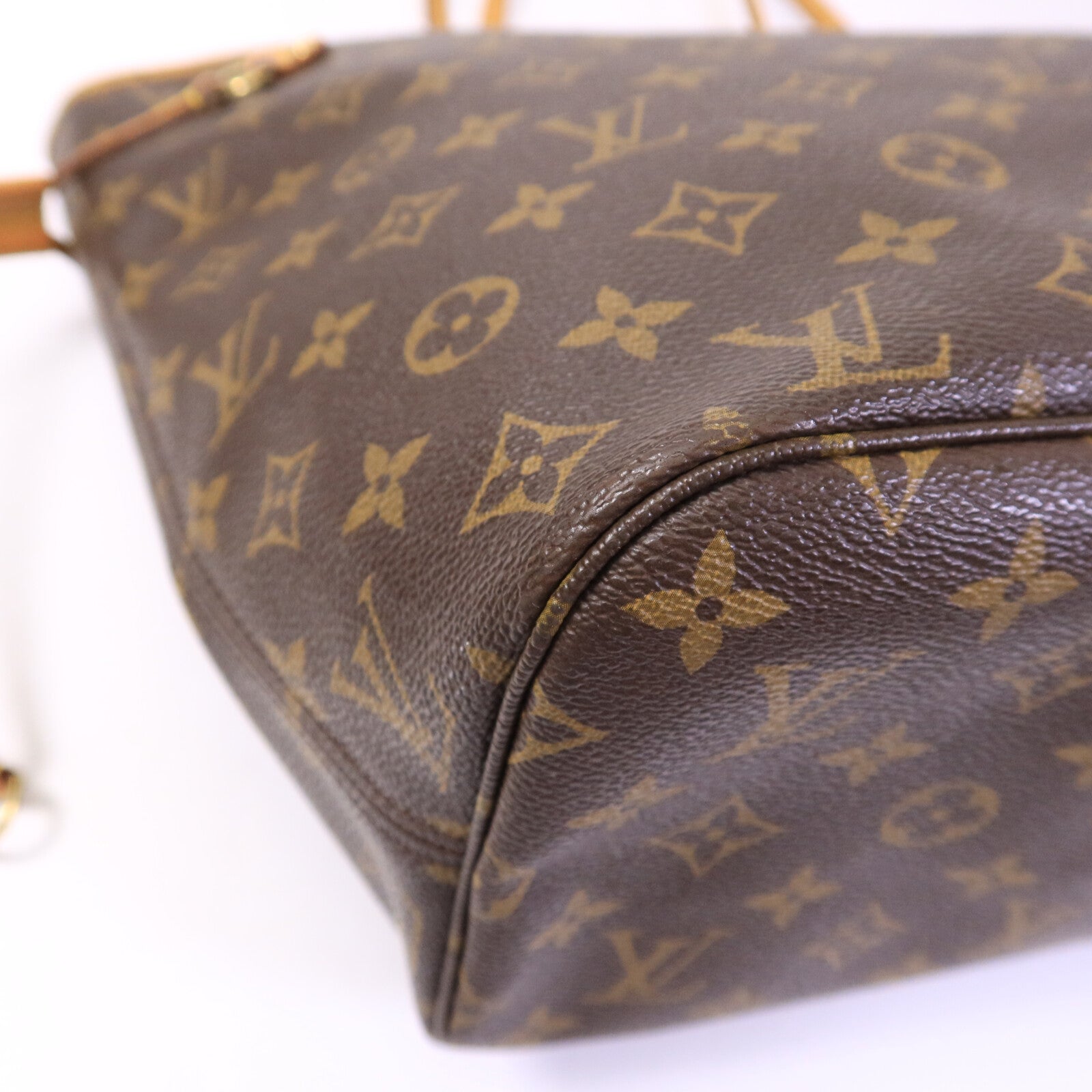 LOUIS VUITTON Monogram Neverfull MM金扣手挽袋