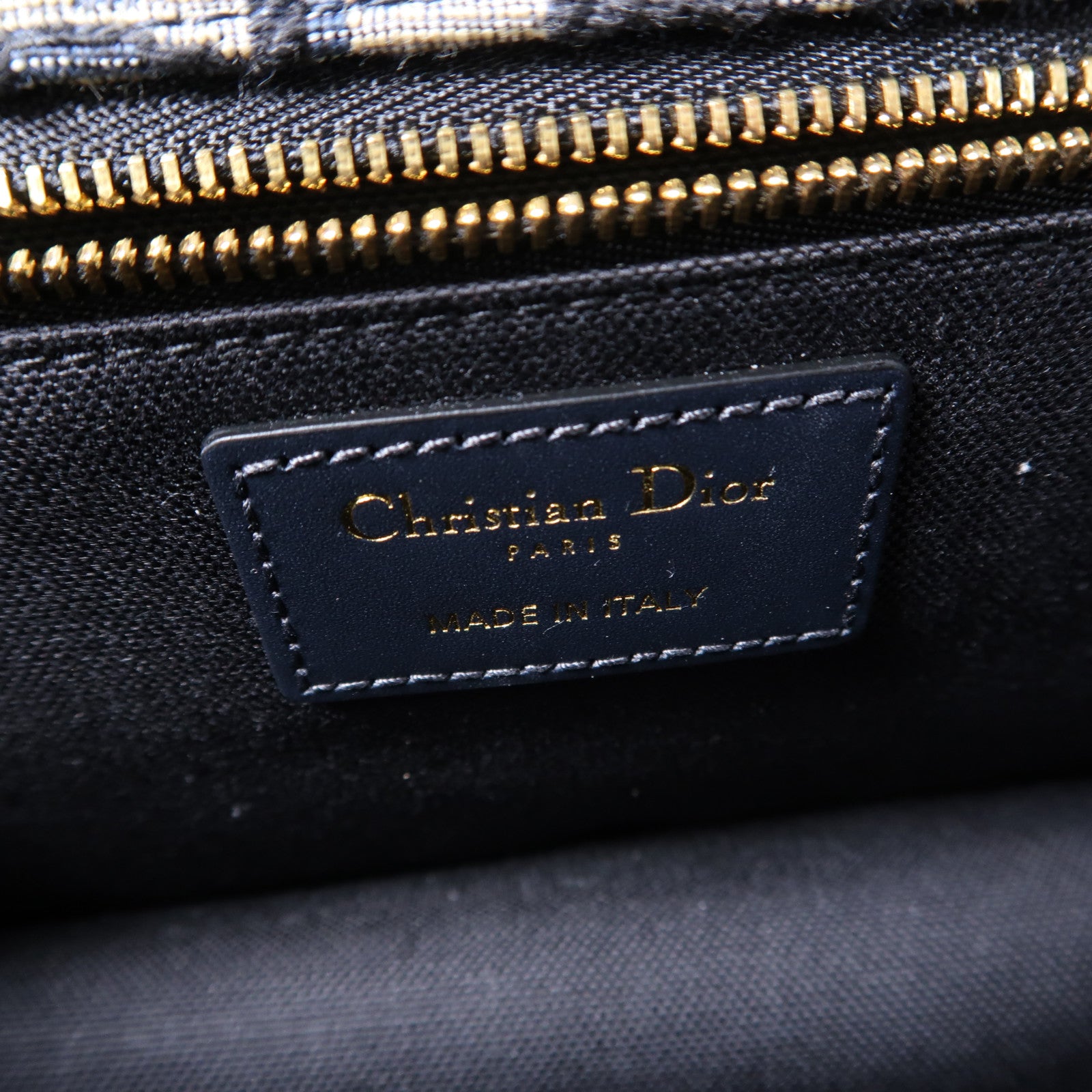 Dior Oblique帆布30 Montaigne金扣鏈帶肩背袋深藍色