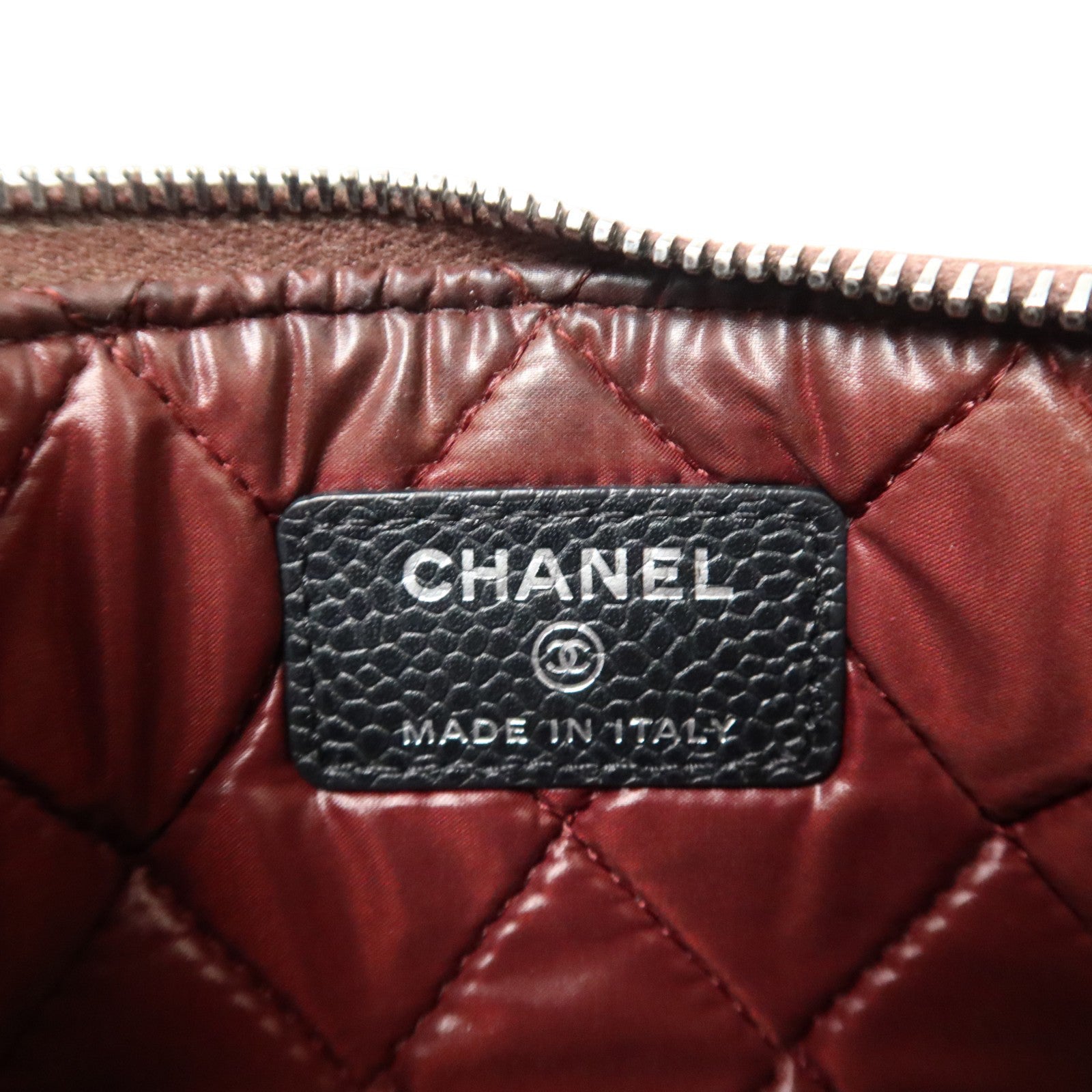 CHANEL 牛皮皮革Classic Mini Zipped Pouch銀扣手拿包