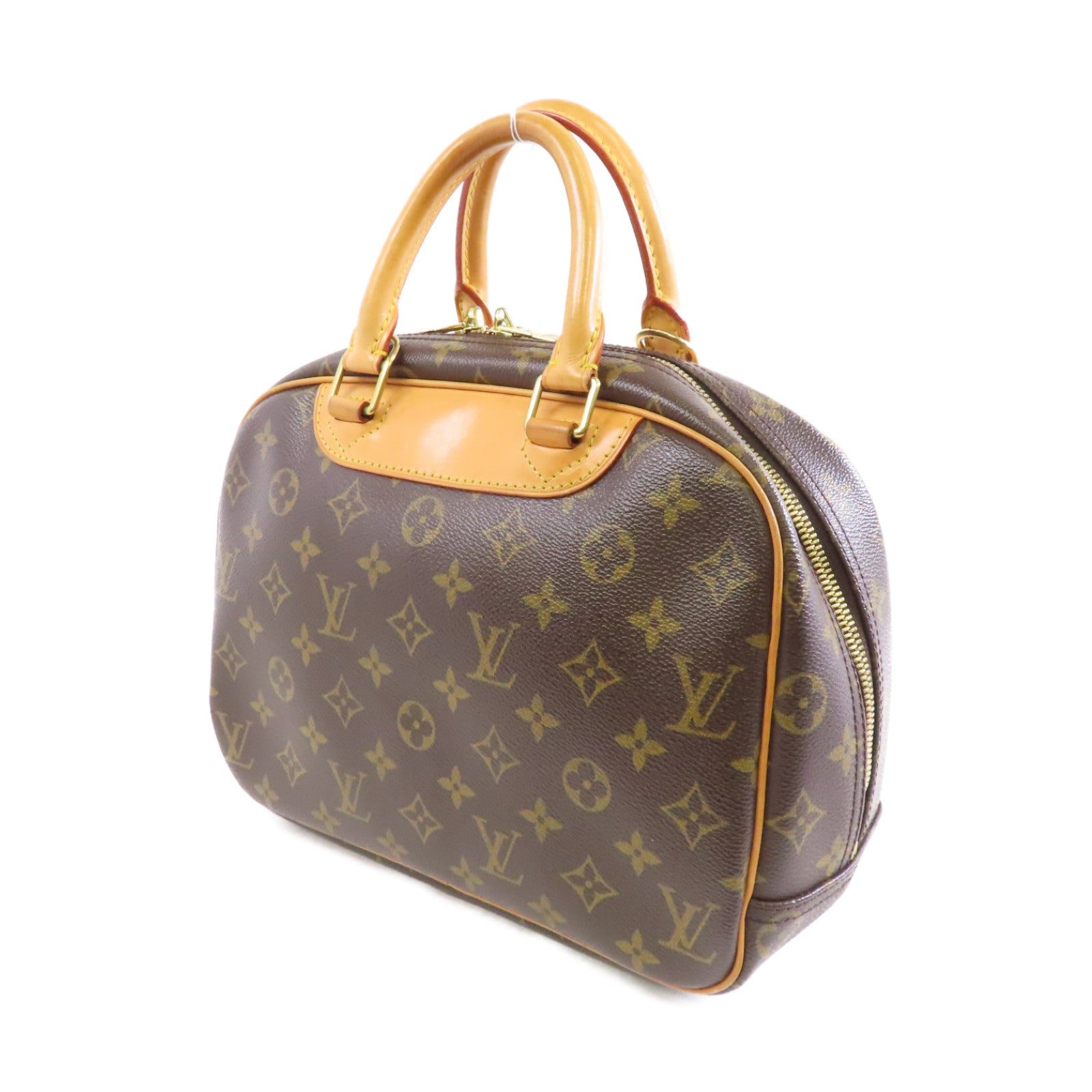 LOUIS VUITTON 【激減優惠】Monogram Deauville Monogram金扣手挽袋啡色