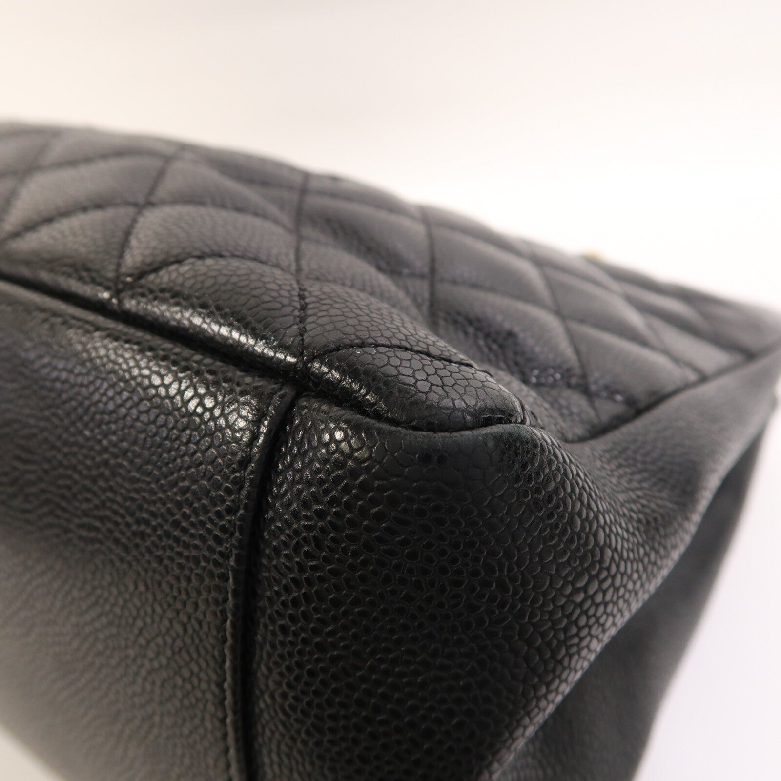 CHANEL 牛皮皮革GST Grand Shopping Tote Bag金扣鏈帶肩背袋