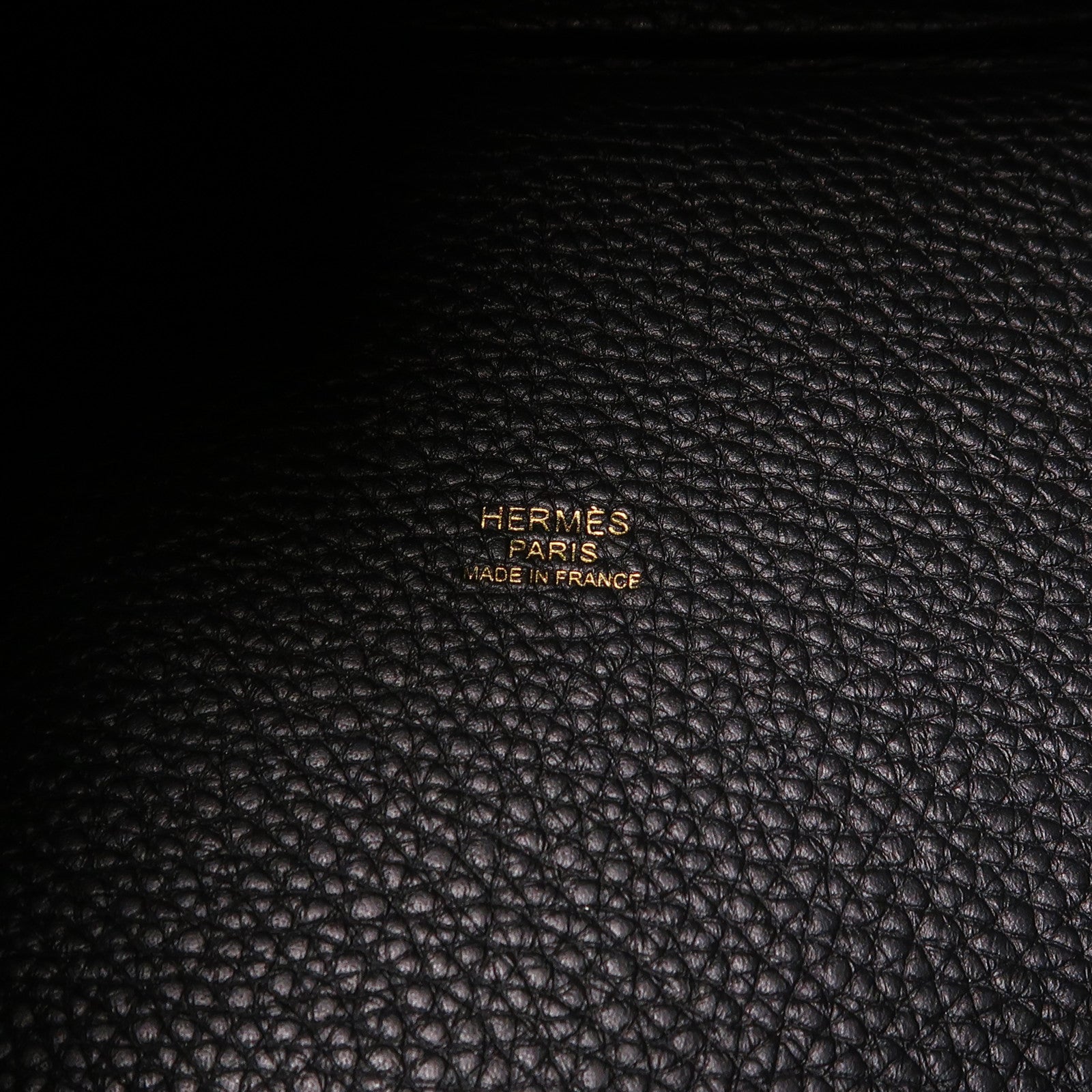 HERMES Clemence皮革Picotin PM金扣手挽袋89 Noir