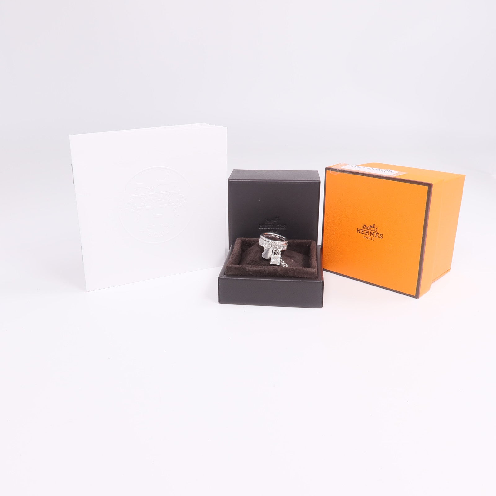 HERMES 18K白金Kelly Cadenas Double Ring鑽石戒指