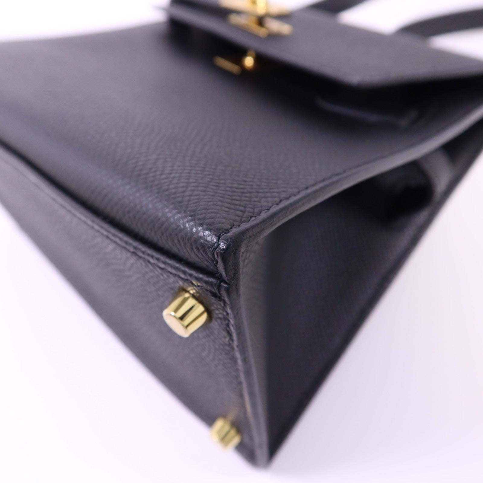 HERMES Epsom皮革Kelly 20 Desordre金扣肩背袋Noir