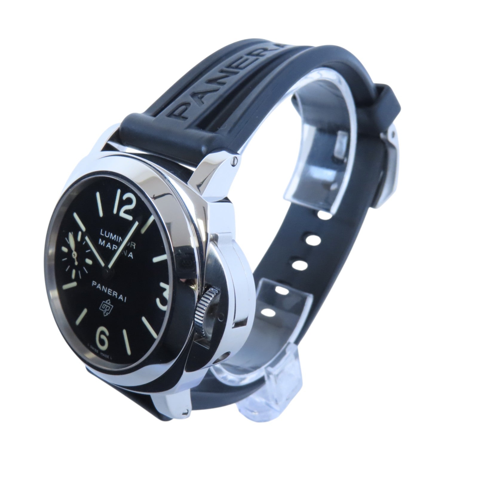 PANERAI Luminor Marina PAM00005 Automatic Watch SS Leather belt Black
