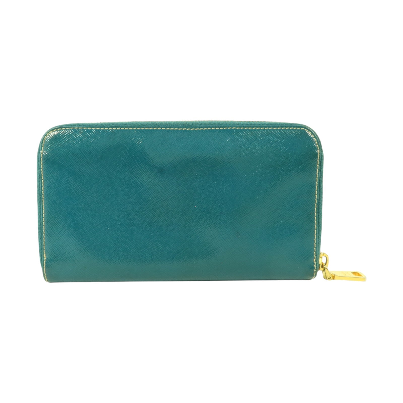PRADA 漆皮皮革Long Wallet金扣長錢包