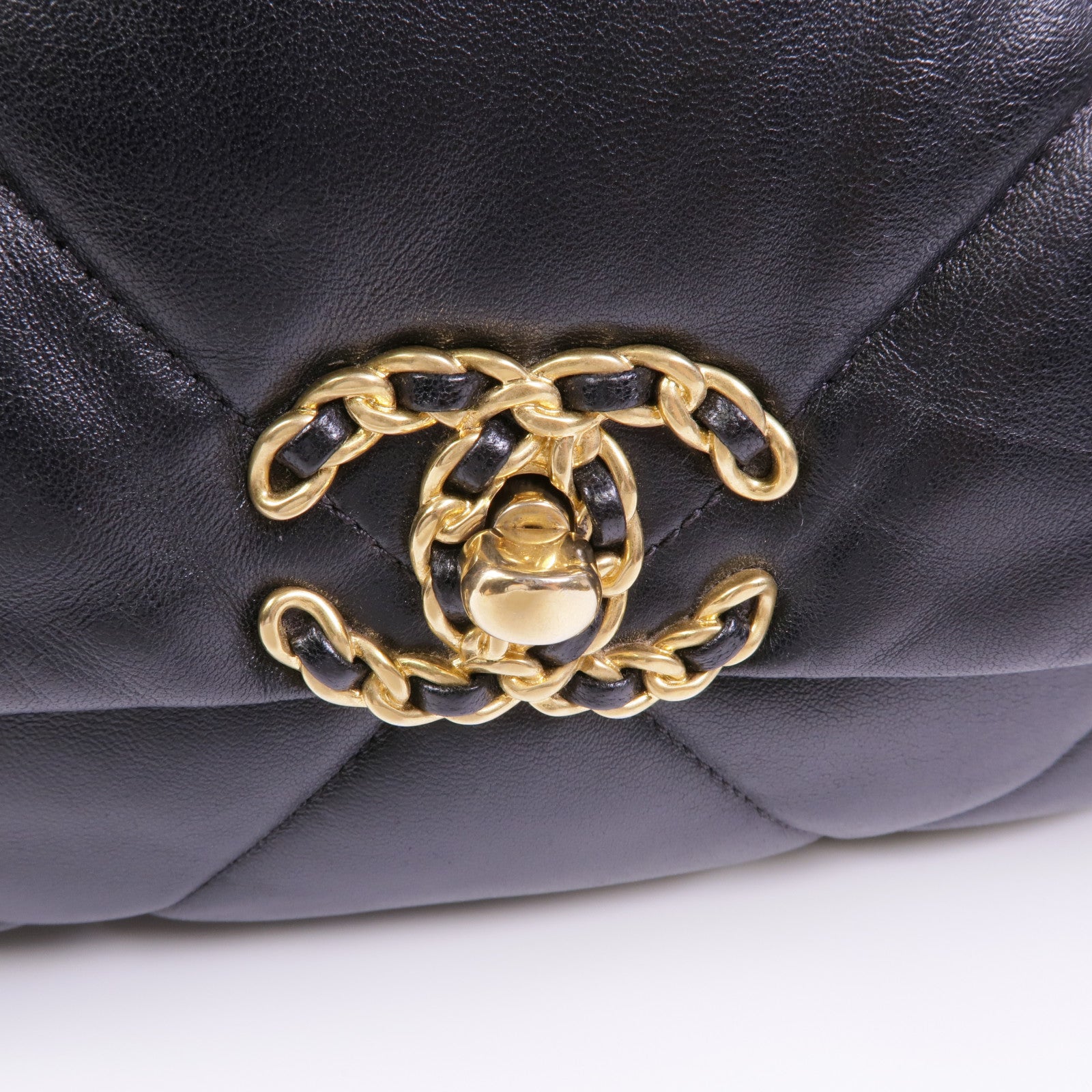 CHANEL 羊皮皮革Chanel 19金扣/銀扣手挽肩背兩用袋