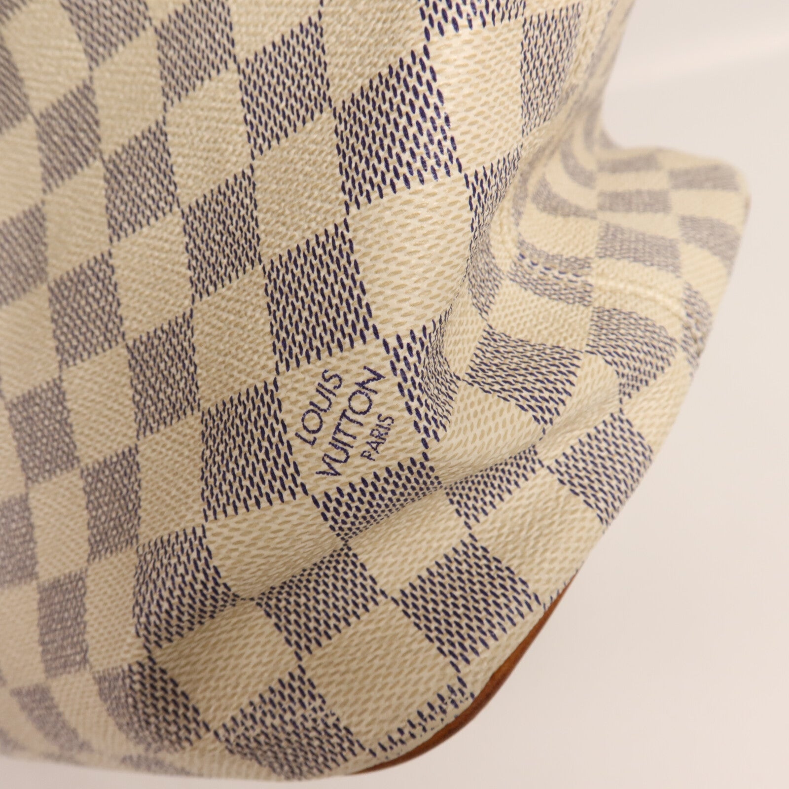 LOUIS VUITTON Damier Azur Saleya MM金扣手挽袋
